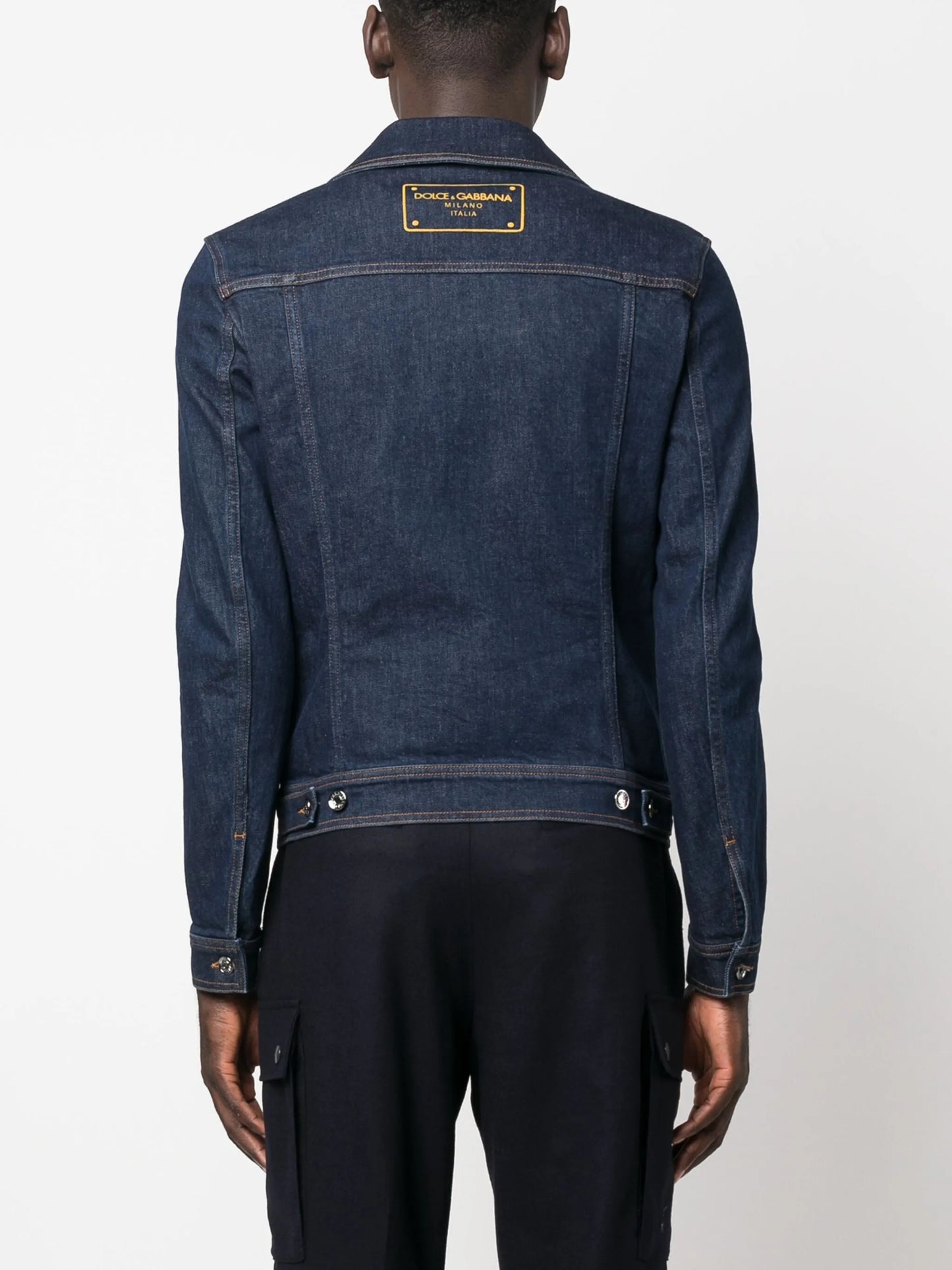 logo-print denim jacket