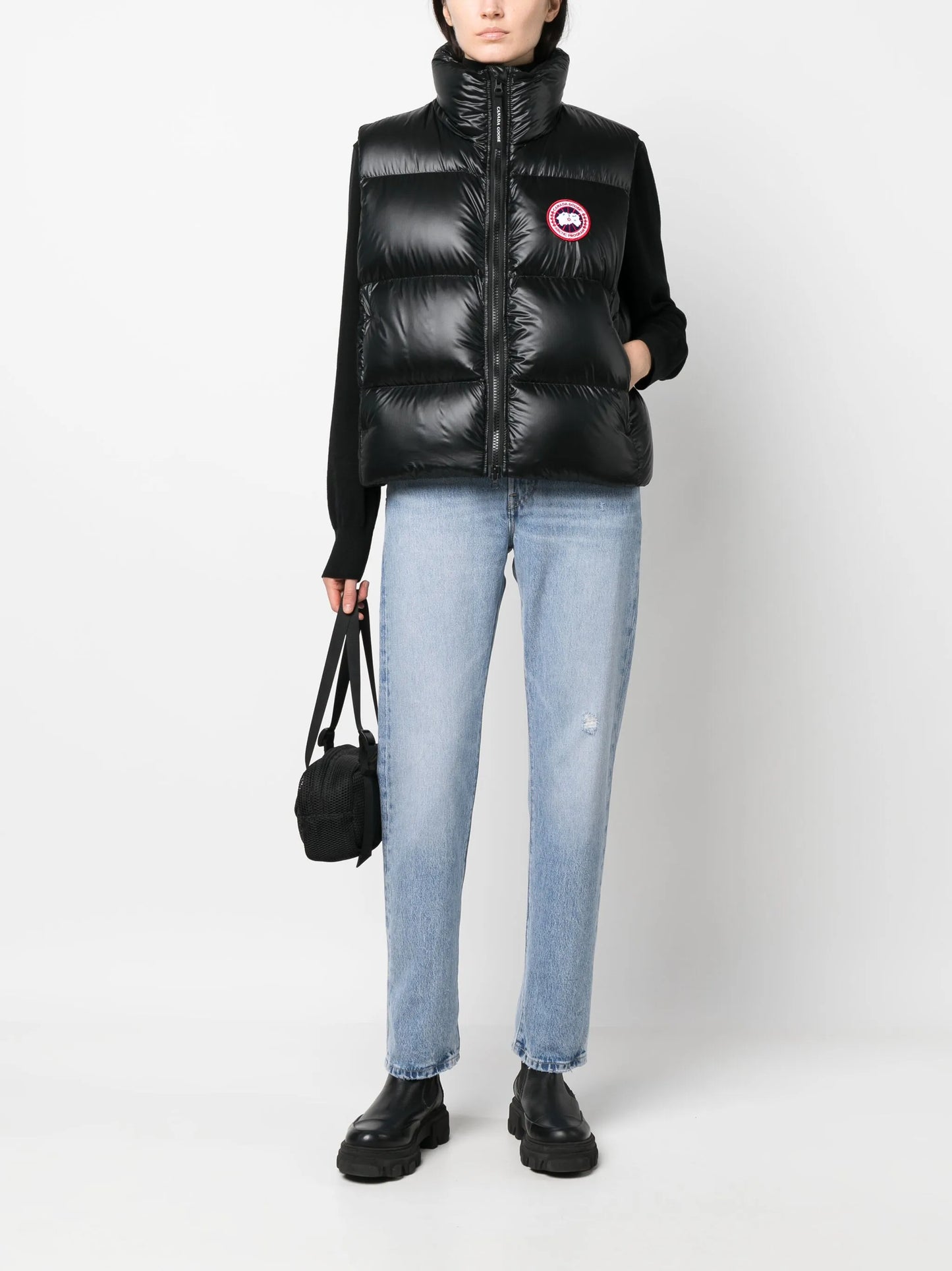 Cypress logo-patch puffer vest