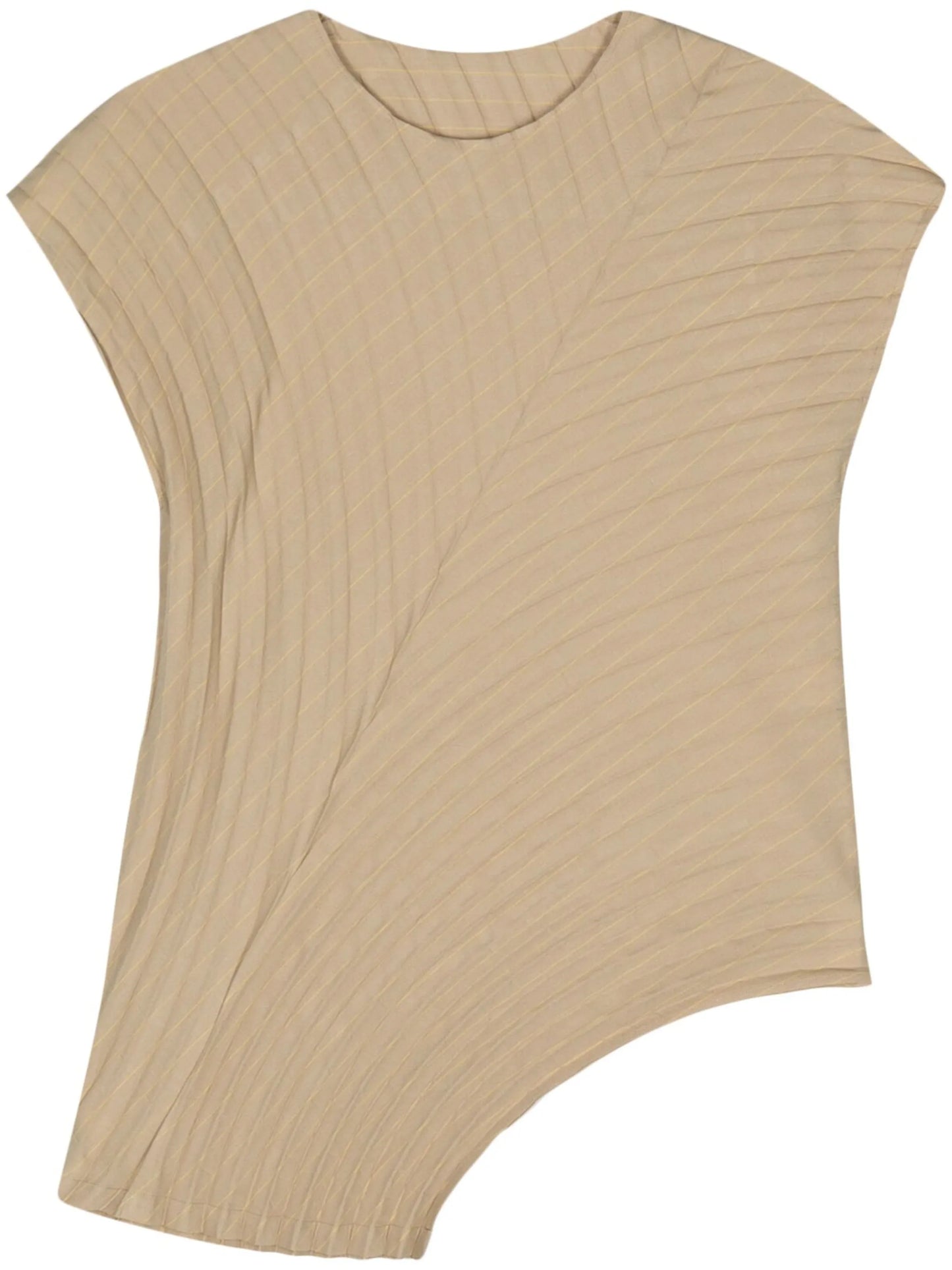 Curved Pleats striped blouse