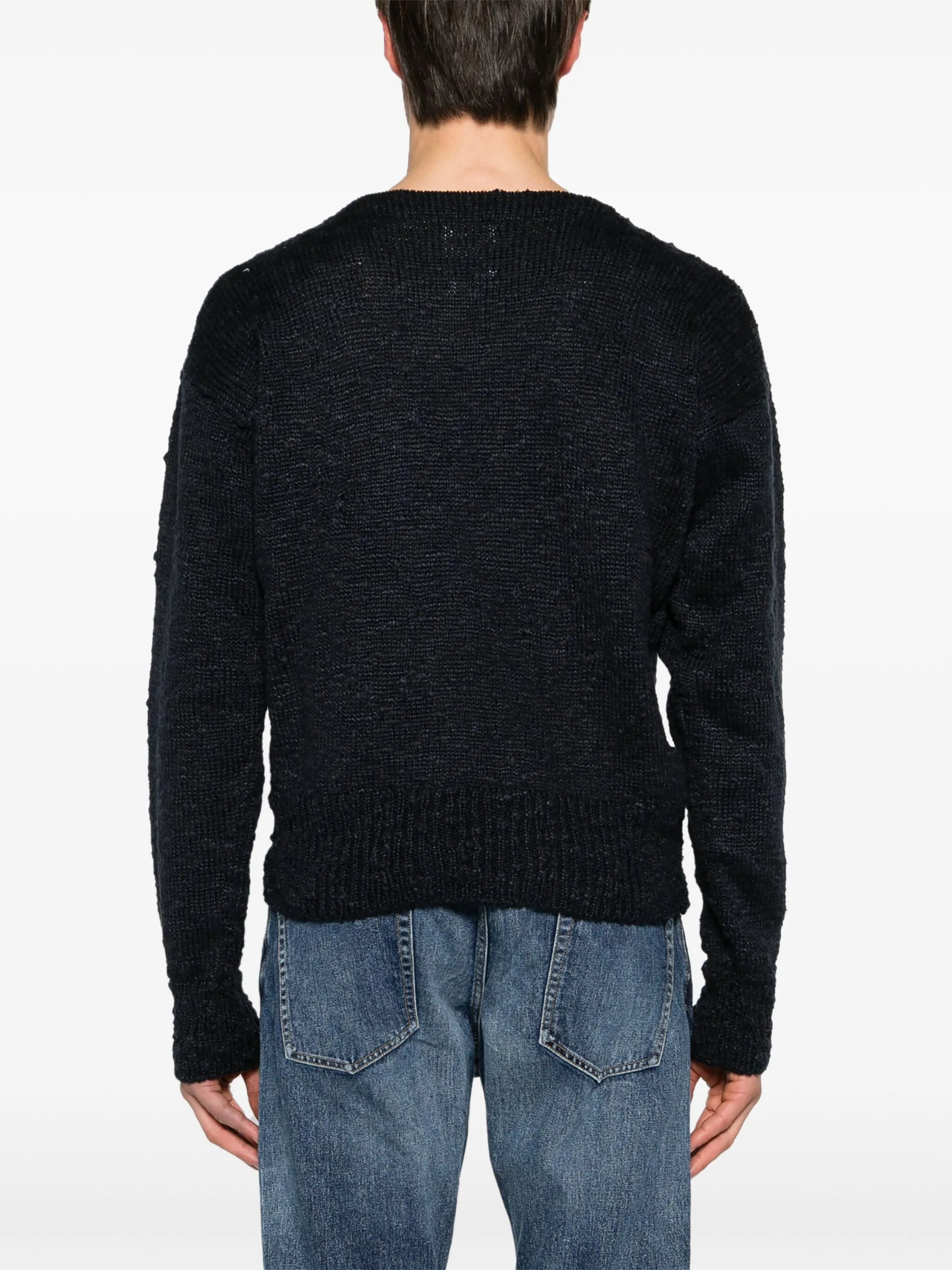 intarsia-knit silk-blend jumper