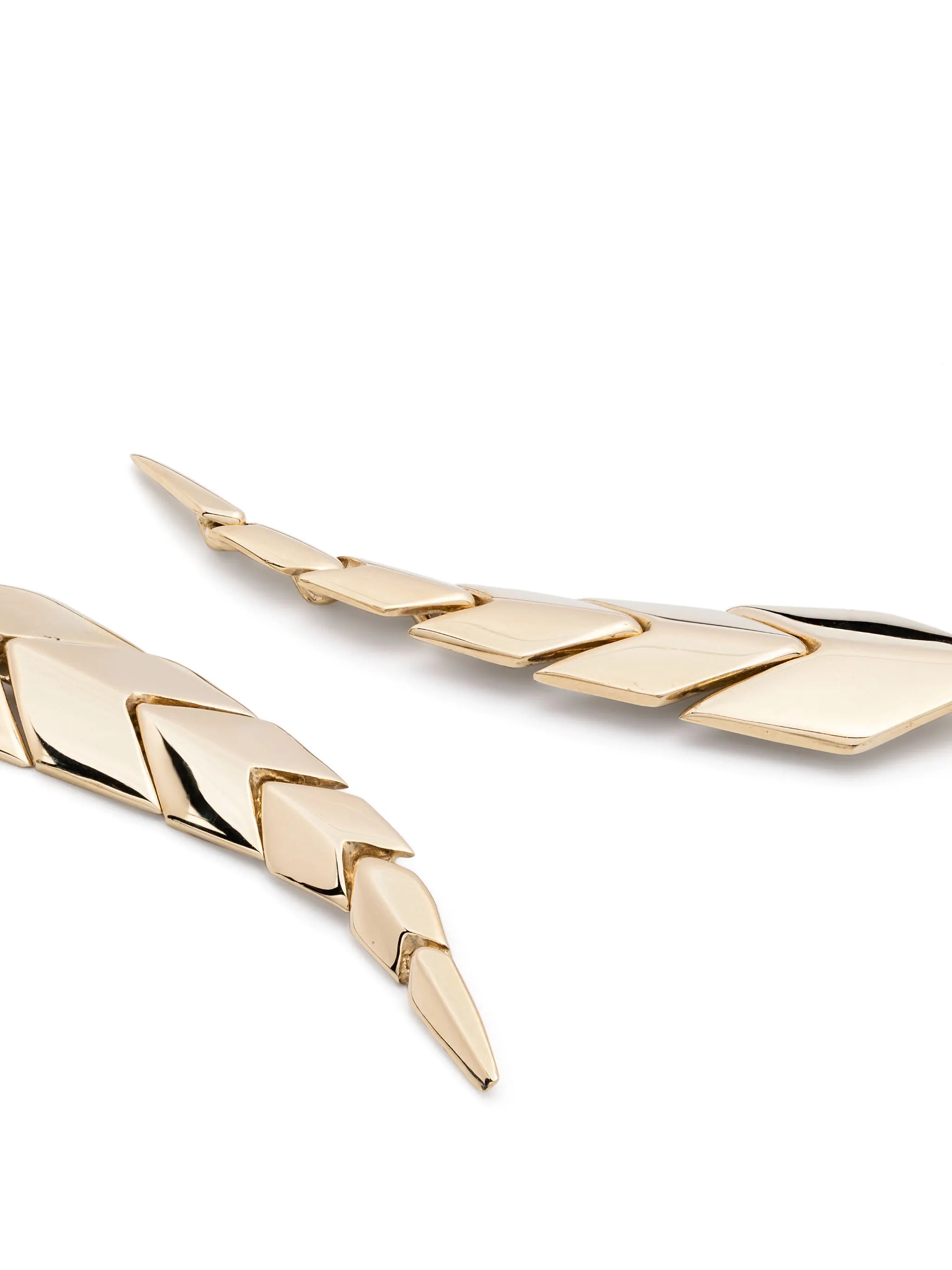 14CT yellow gold small Fishtail diamond earrings
