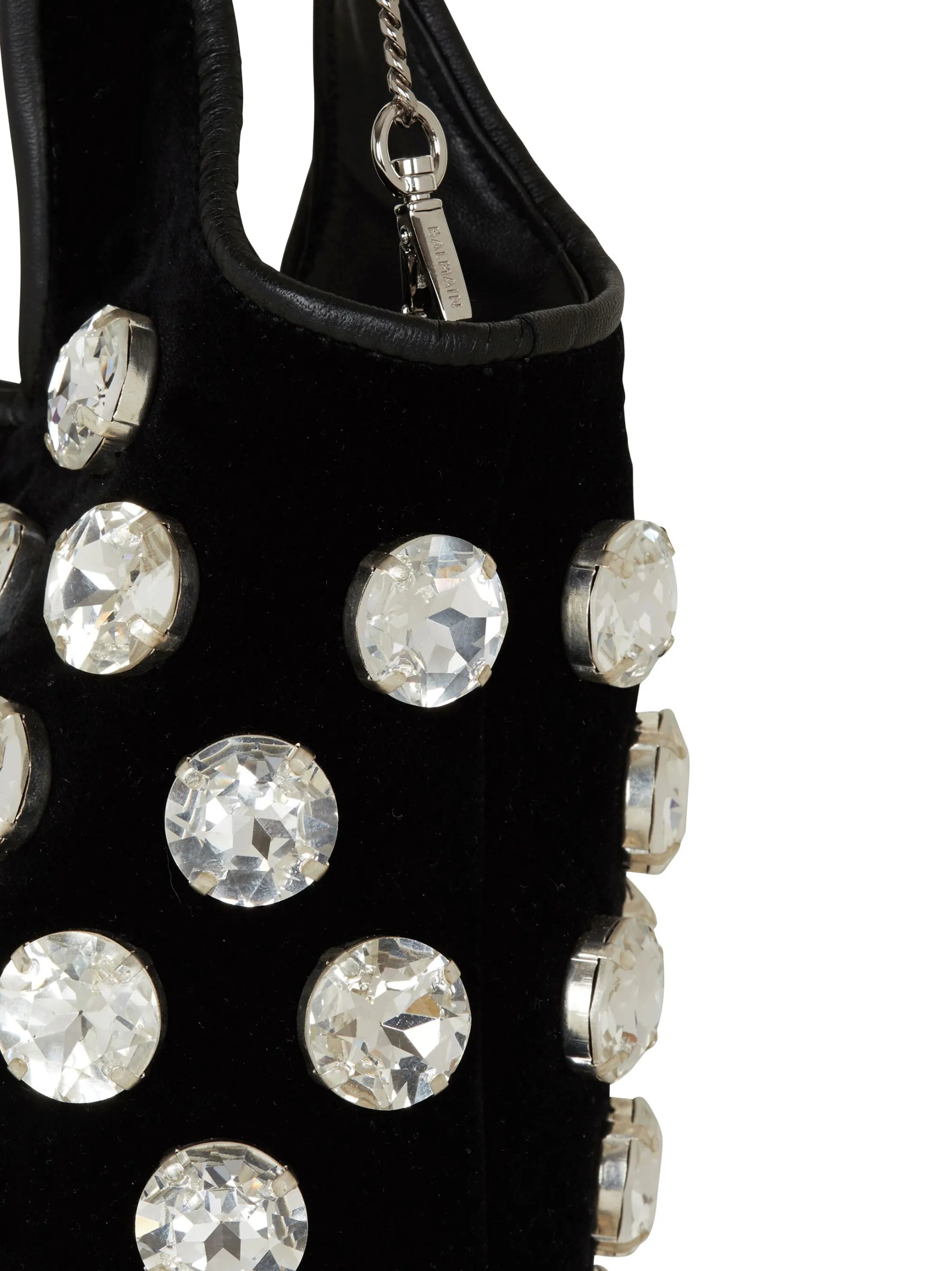 crystal-embellished velvet tote bag