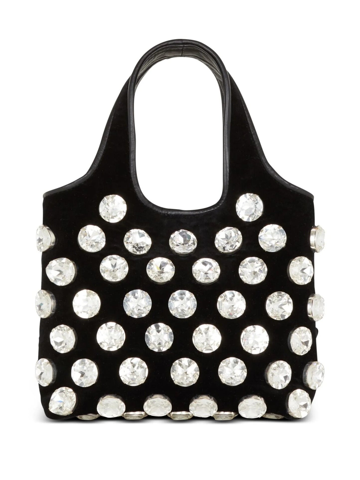 crystal-embellished velvet tote bag