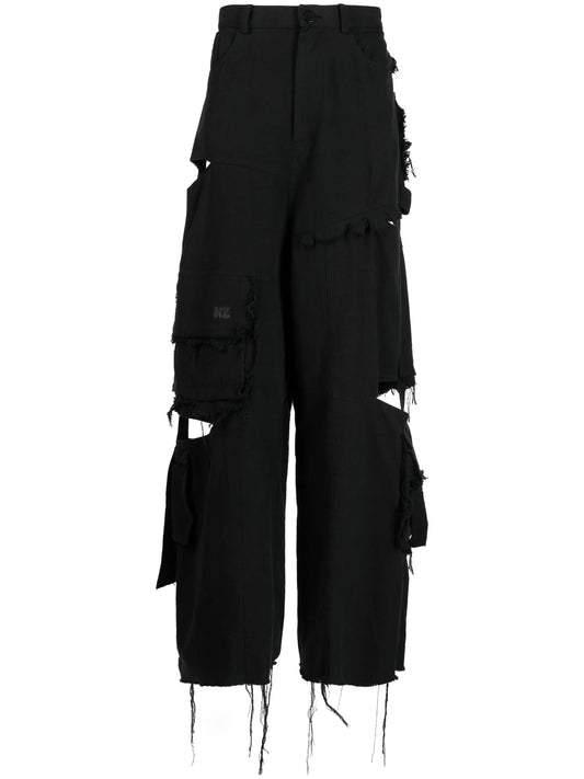 cut-out cargo jeans
