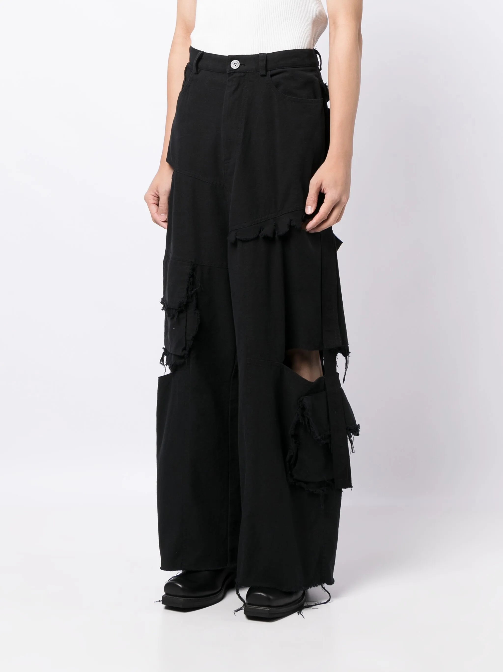 cut-out cargo jeans