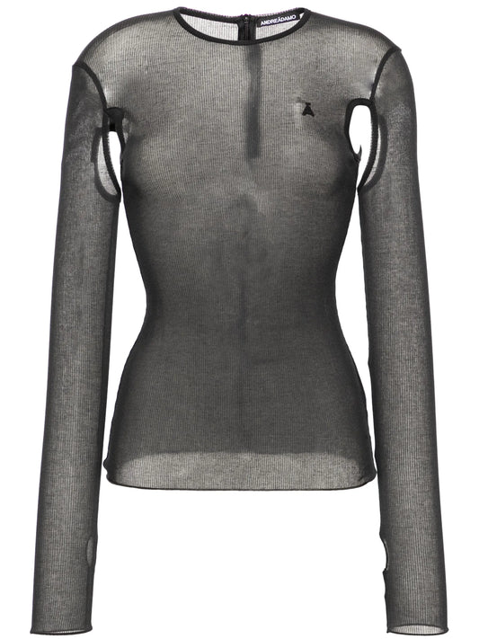cut-out ribbed top