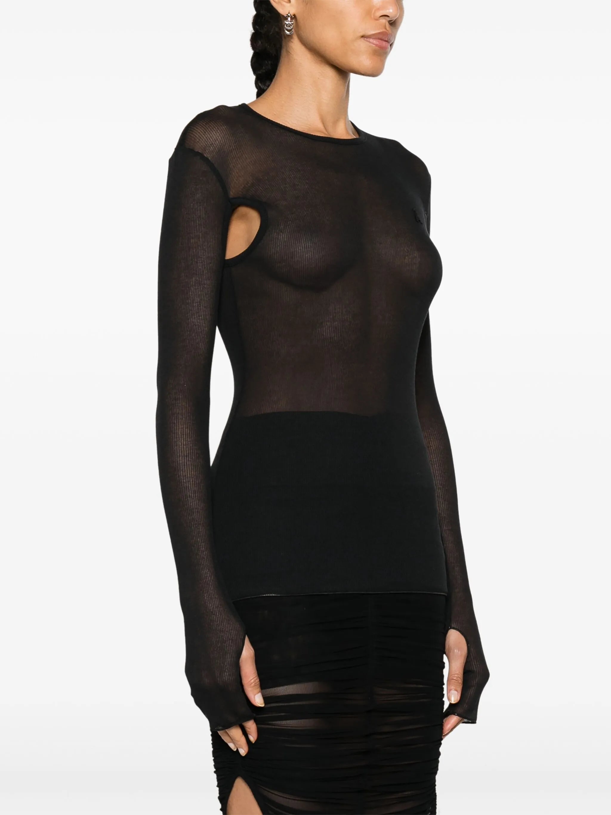 cut-out ribbed top