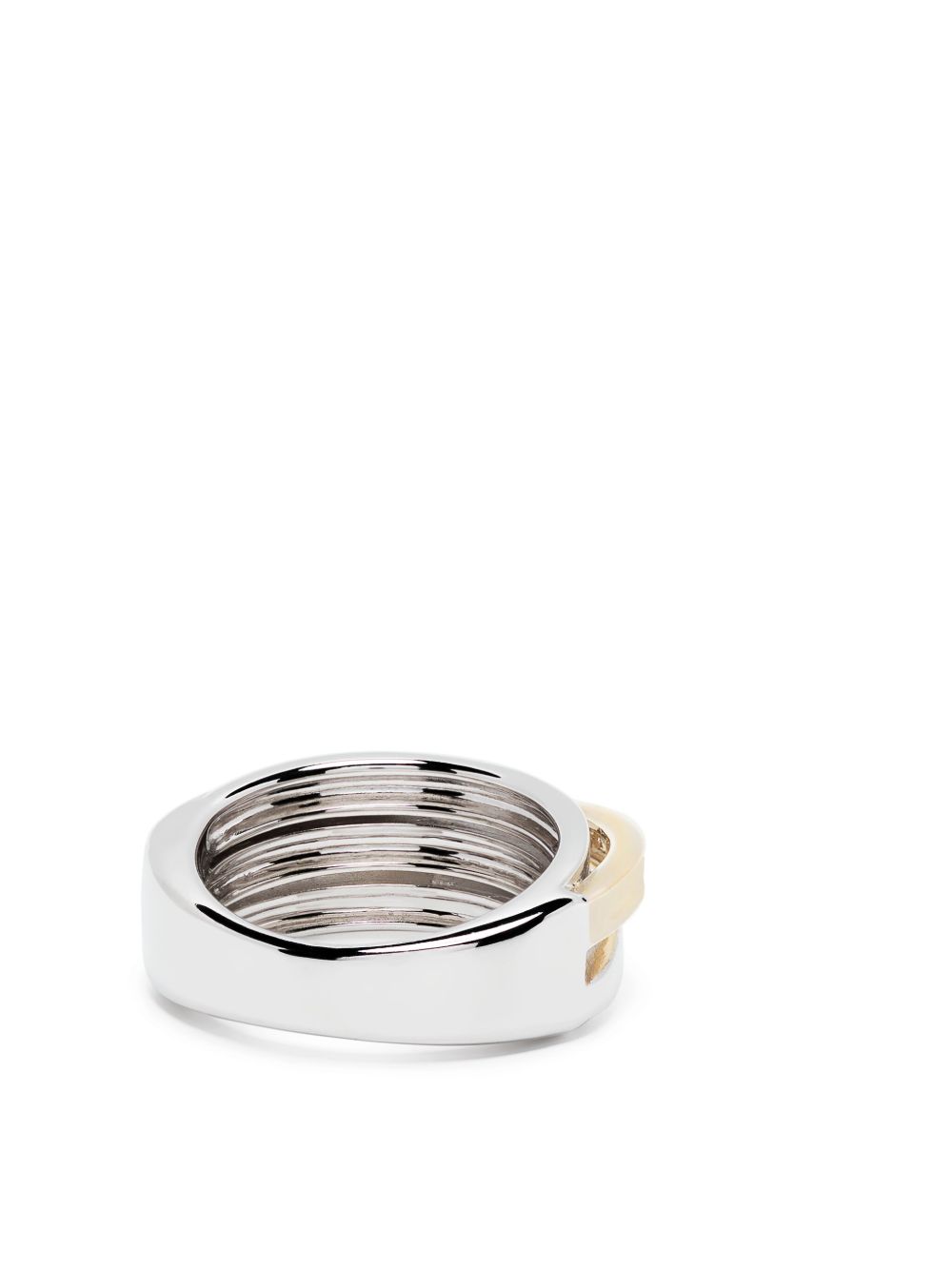 9K gold and sterling silver Orb Slim Duo ring