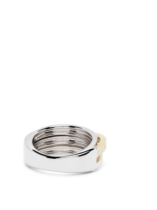 9K gold and sterling silver Orb Slim Duo ring