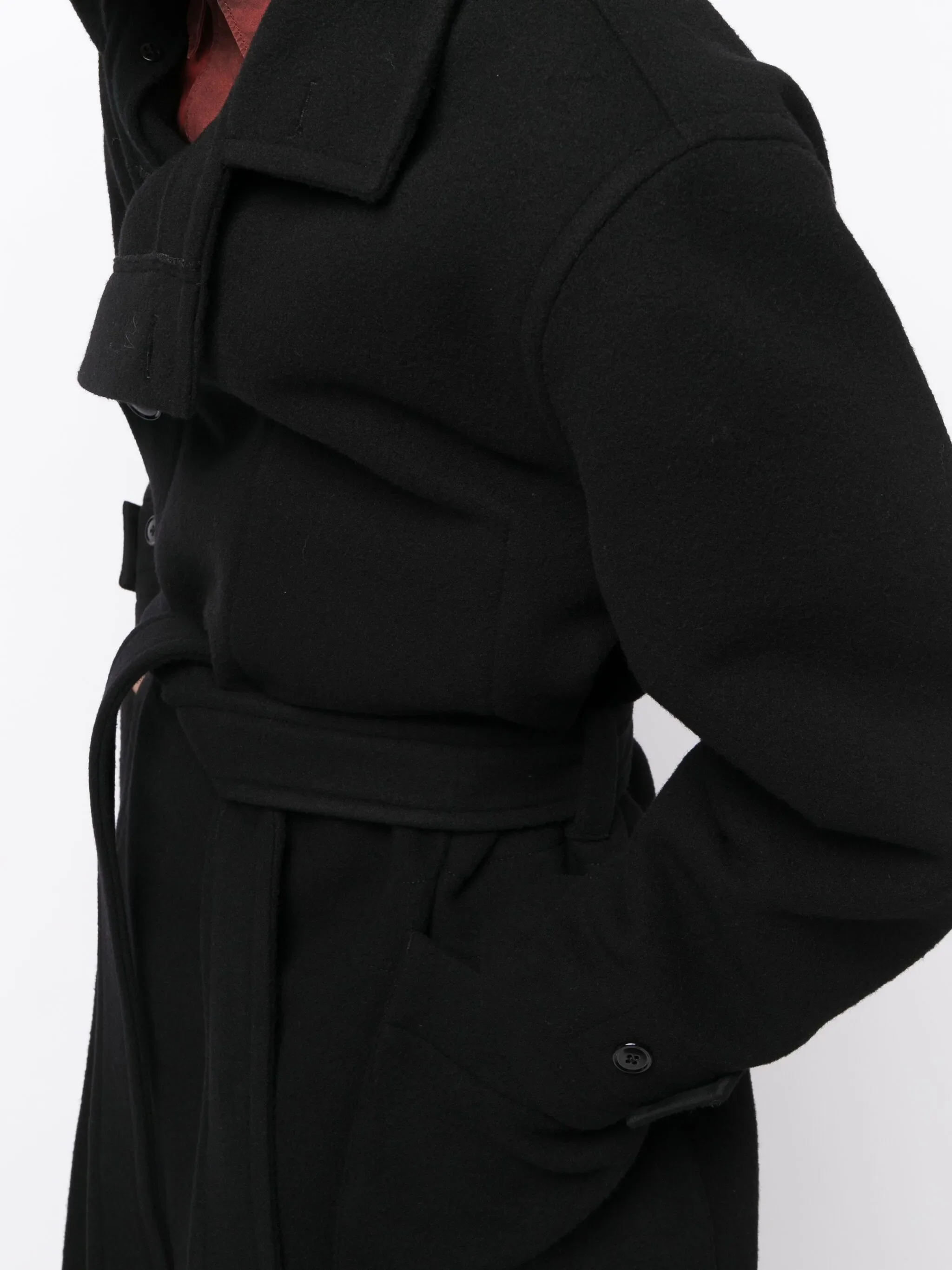 Wrap coat in double wool
