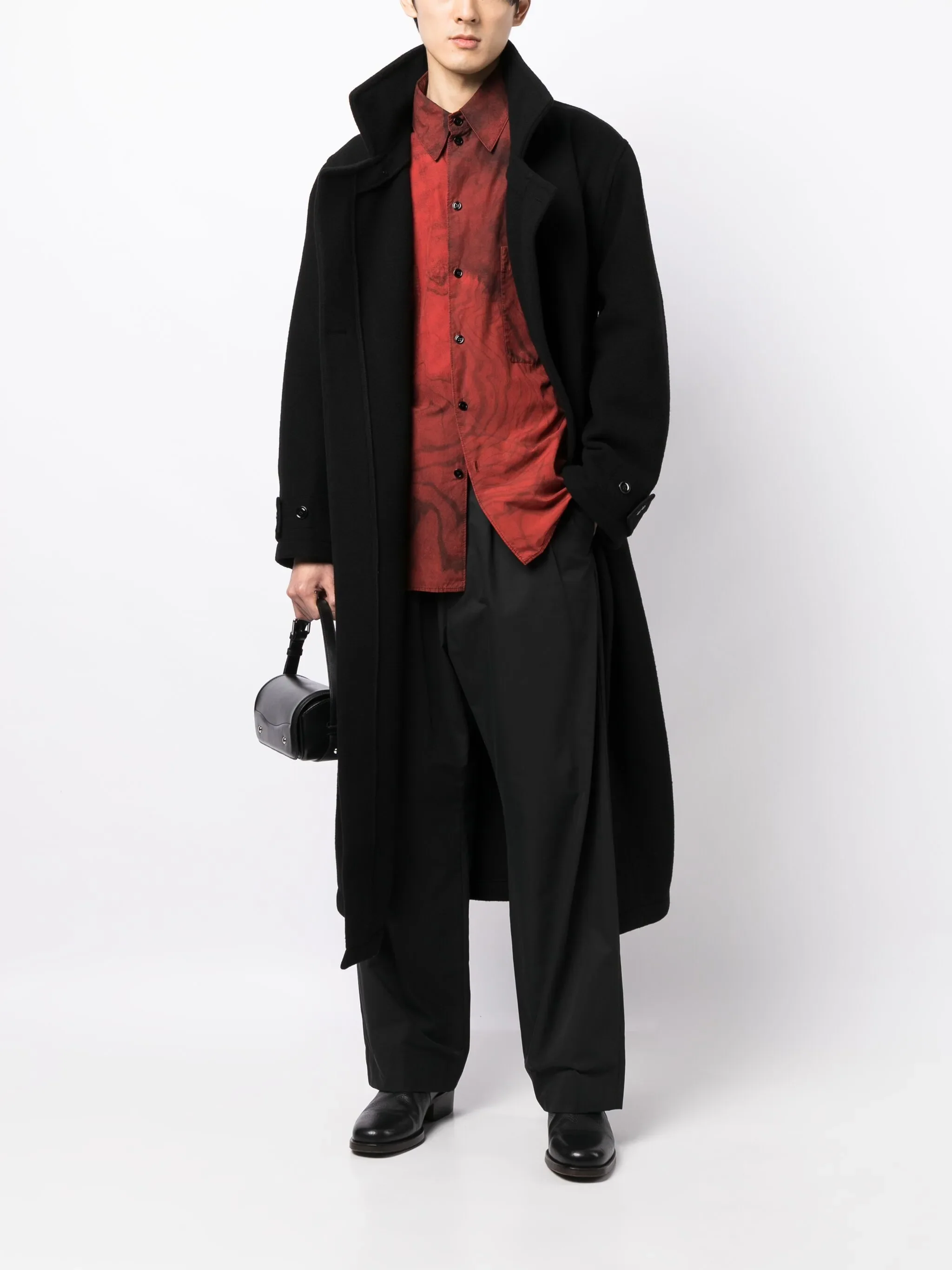Wrap coat in double wool