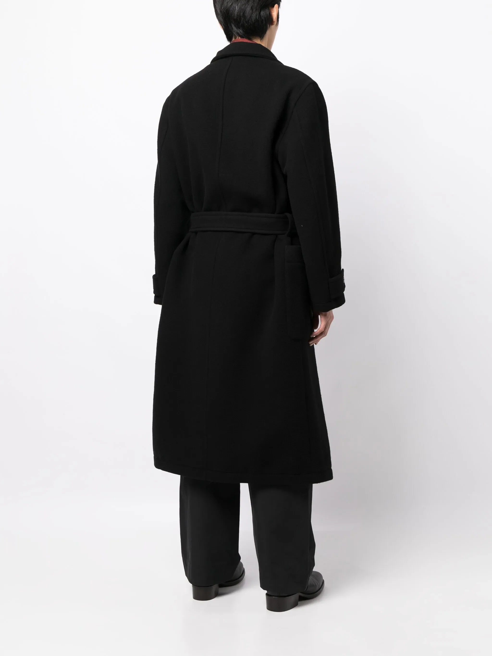 Wrap coat in double wool