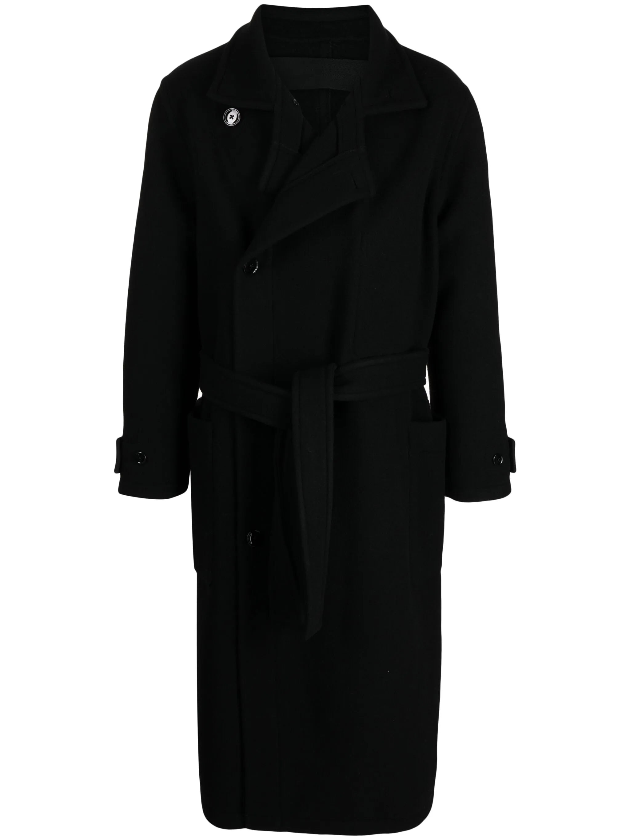 Wrap coat in double wool