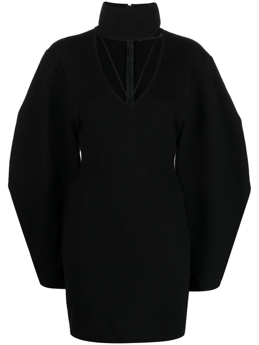 cut-out wide-sleeve dress