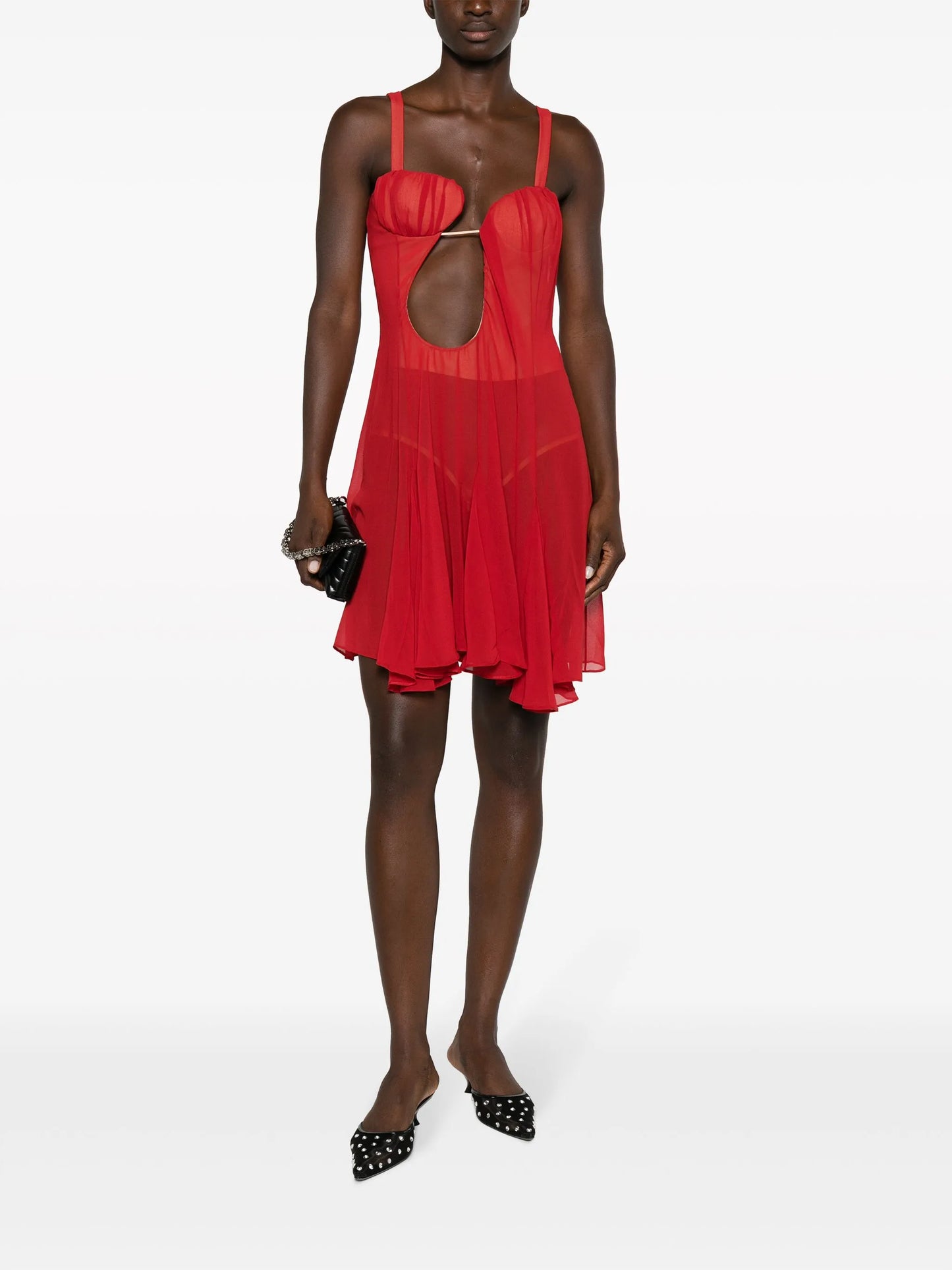 cut-out tulle minidress