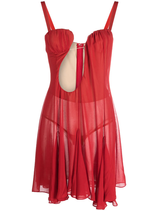 cut-out tulle minidress