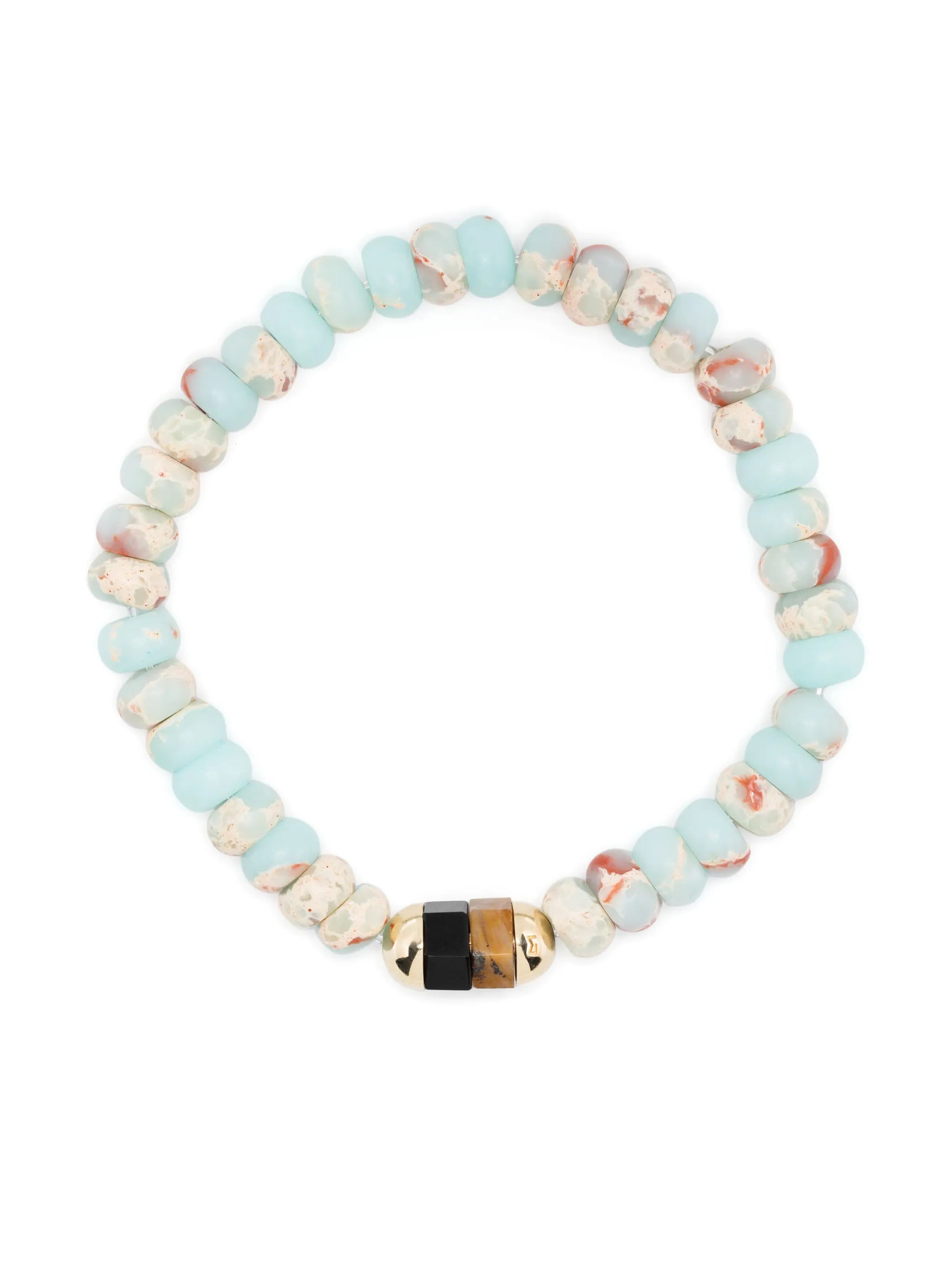 14kt yellow gold gemstone bead bracelet