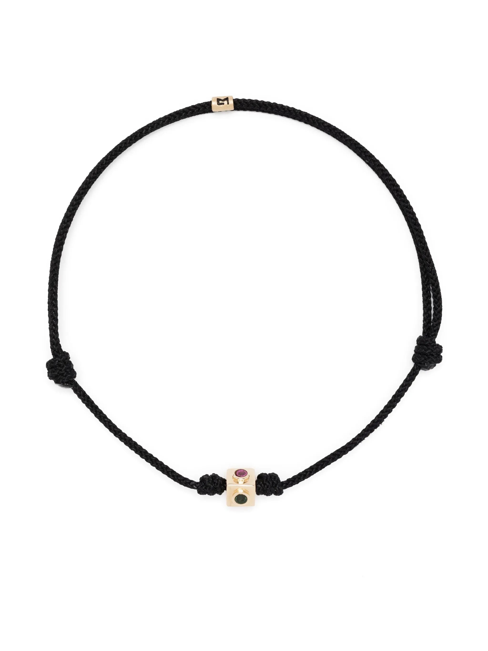 14kt yellow gold tourmaline cord bracelet