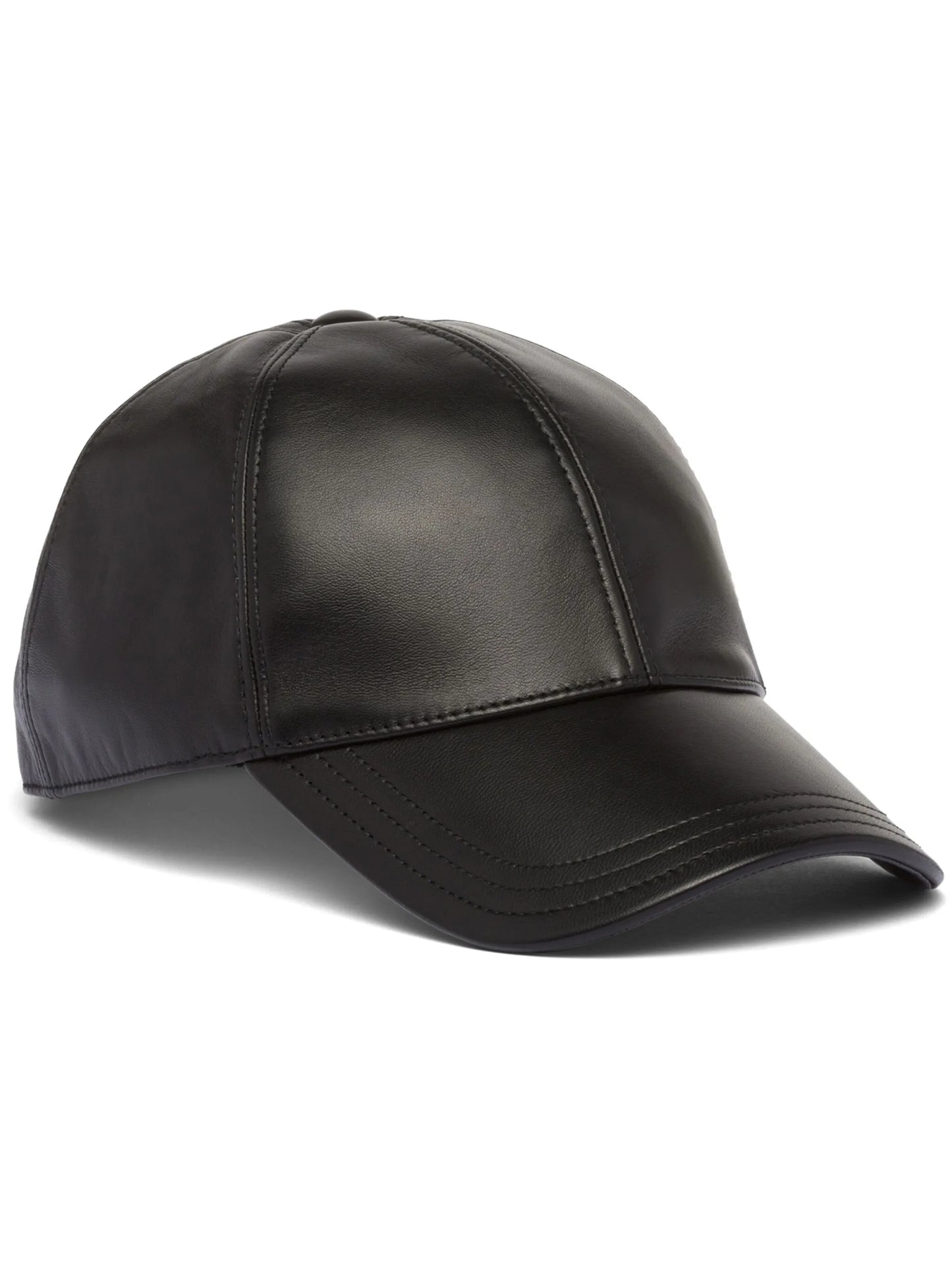 triangle-logo leather baseball cap