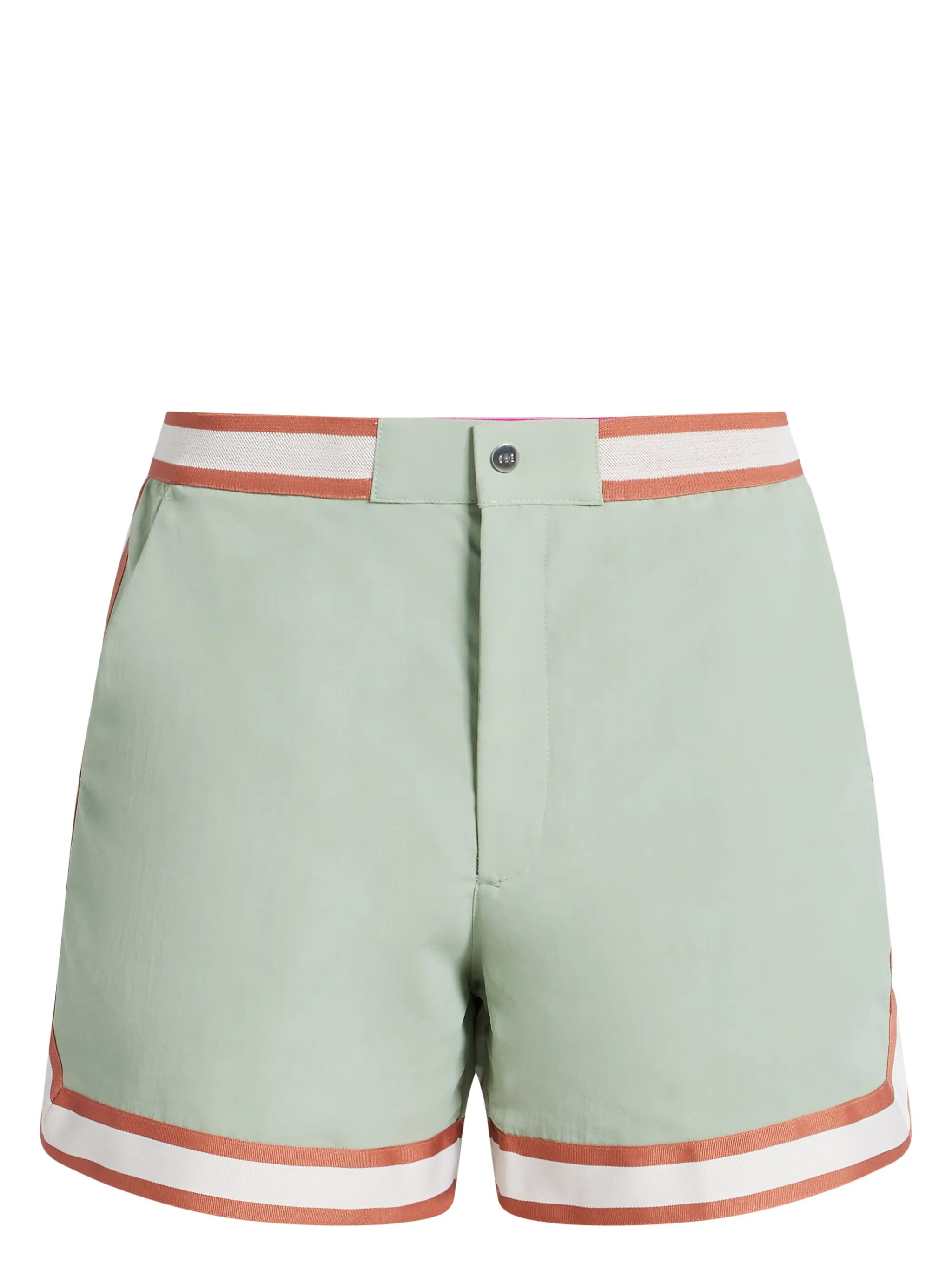 striped-edge swim shorts