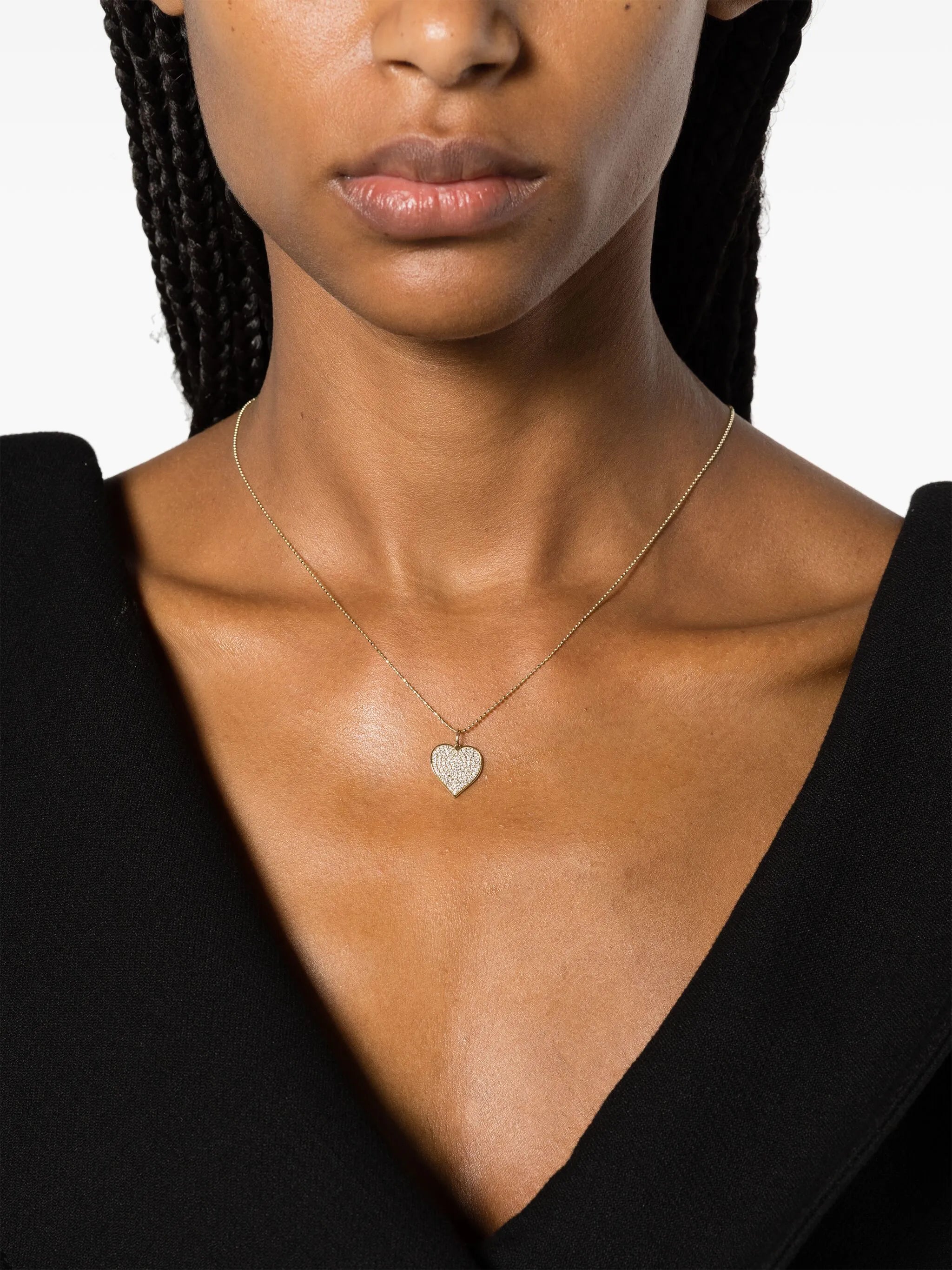 14kt yellow gold large Heart chain necklace