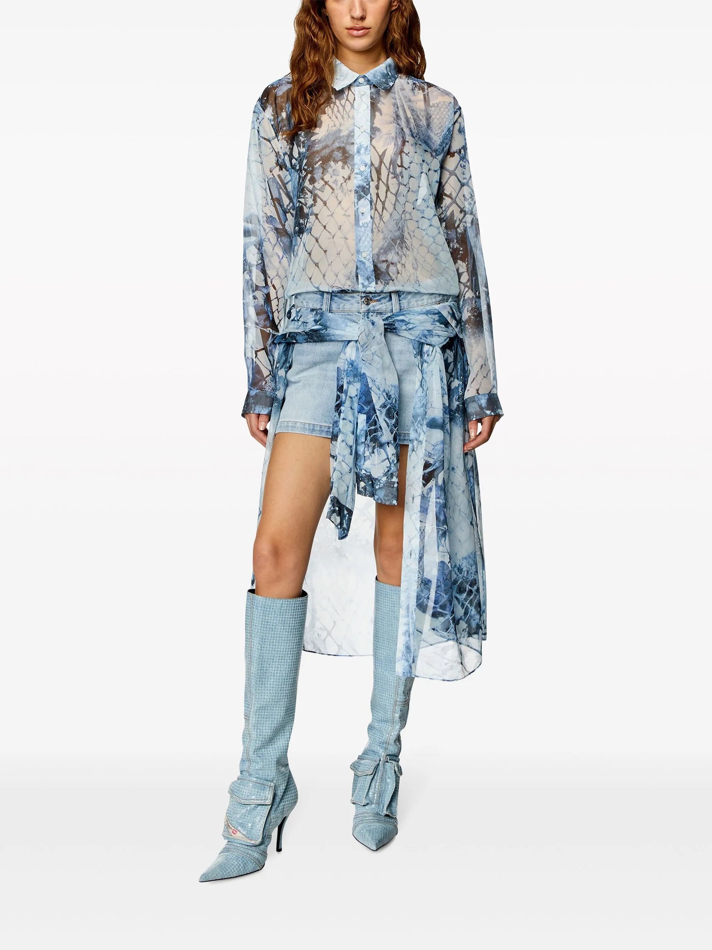 D-Jeaniel snakeskin-print midi dress