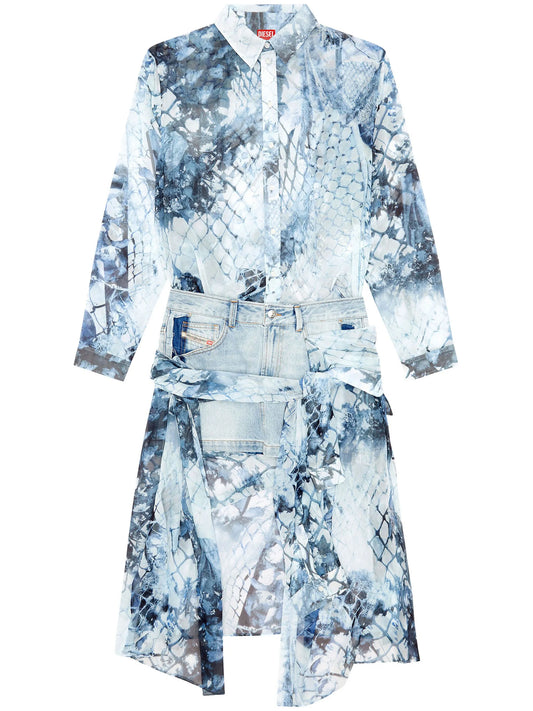 D-Jeaniel snakeskin-print midi dress