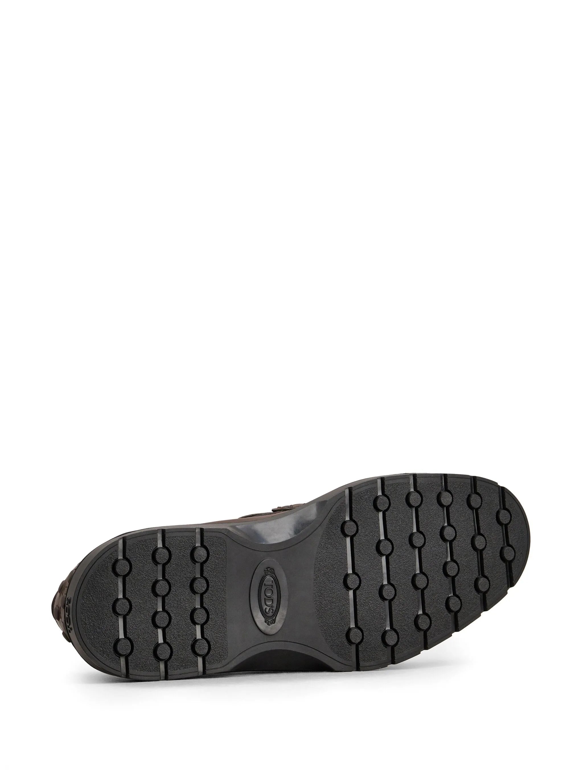logo-debossed leather loafers