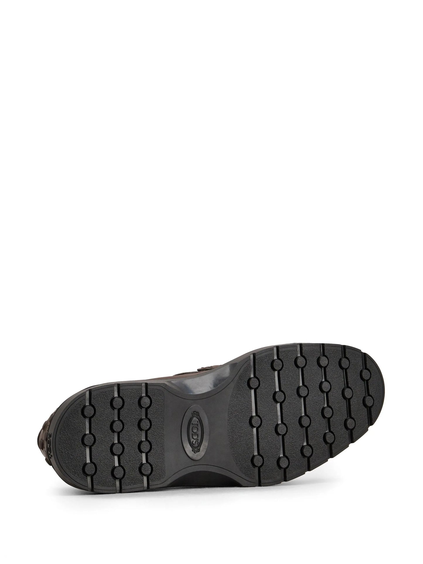 logo-debossed leather loafers
