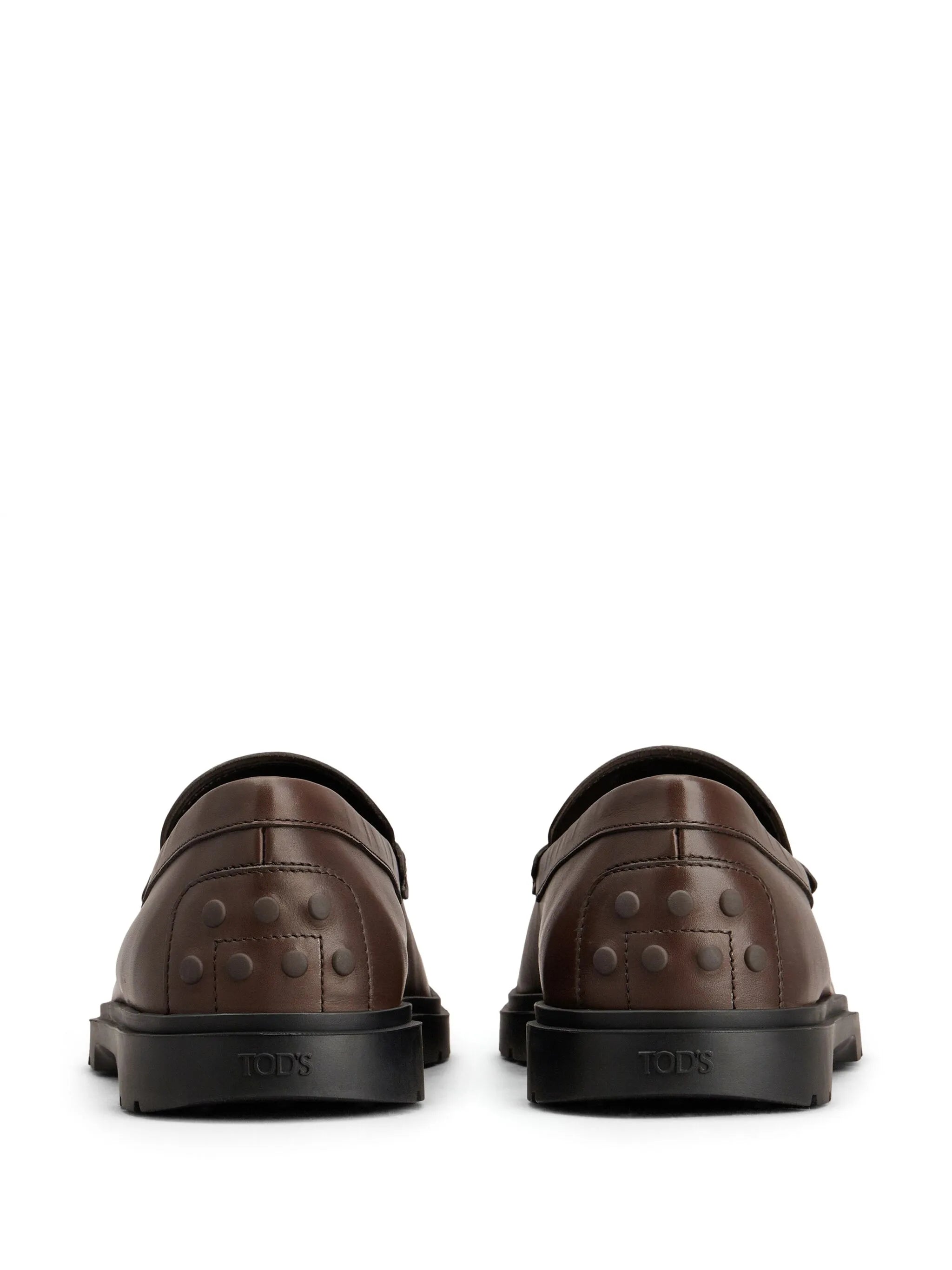 logo-debossed leather loafers