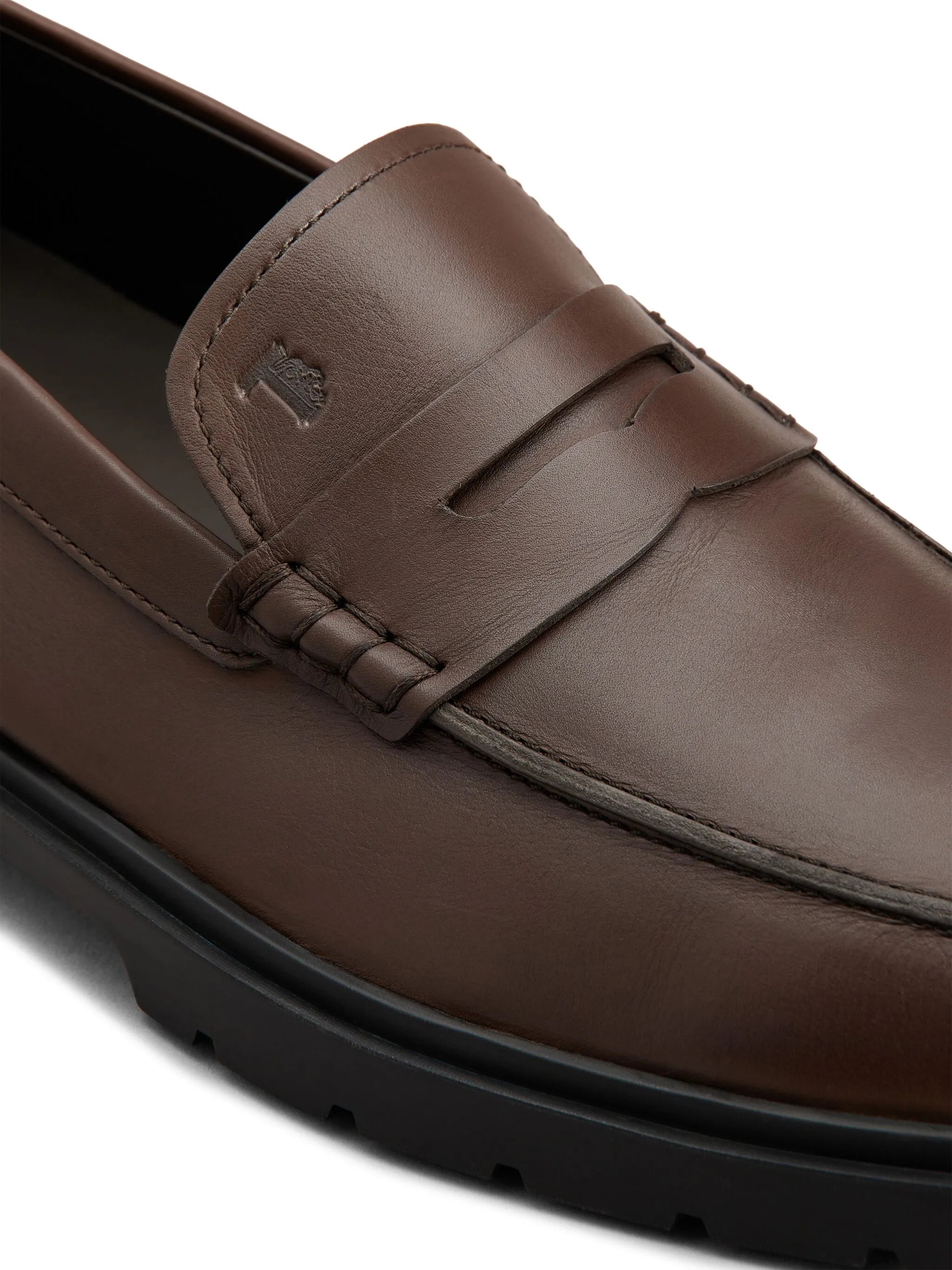 logo-debossed leather loafers