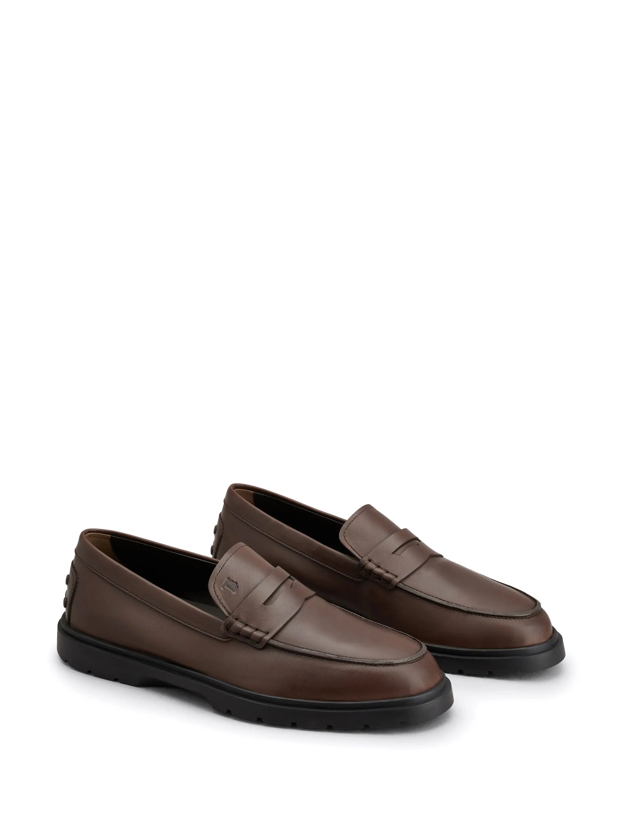 logo-debossed leather loafers