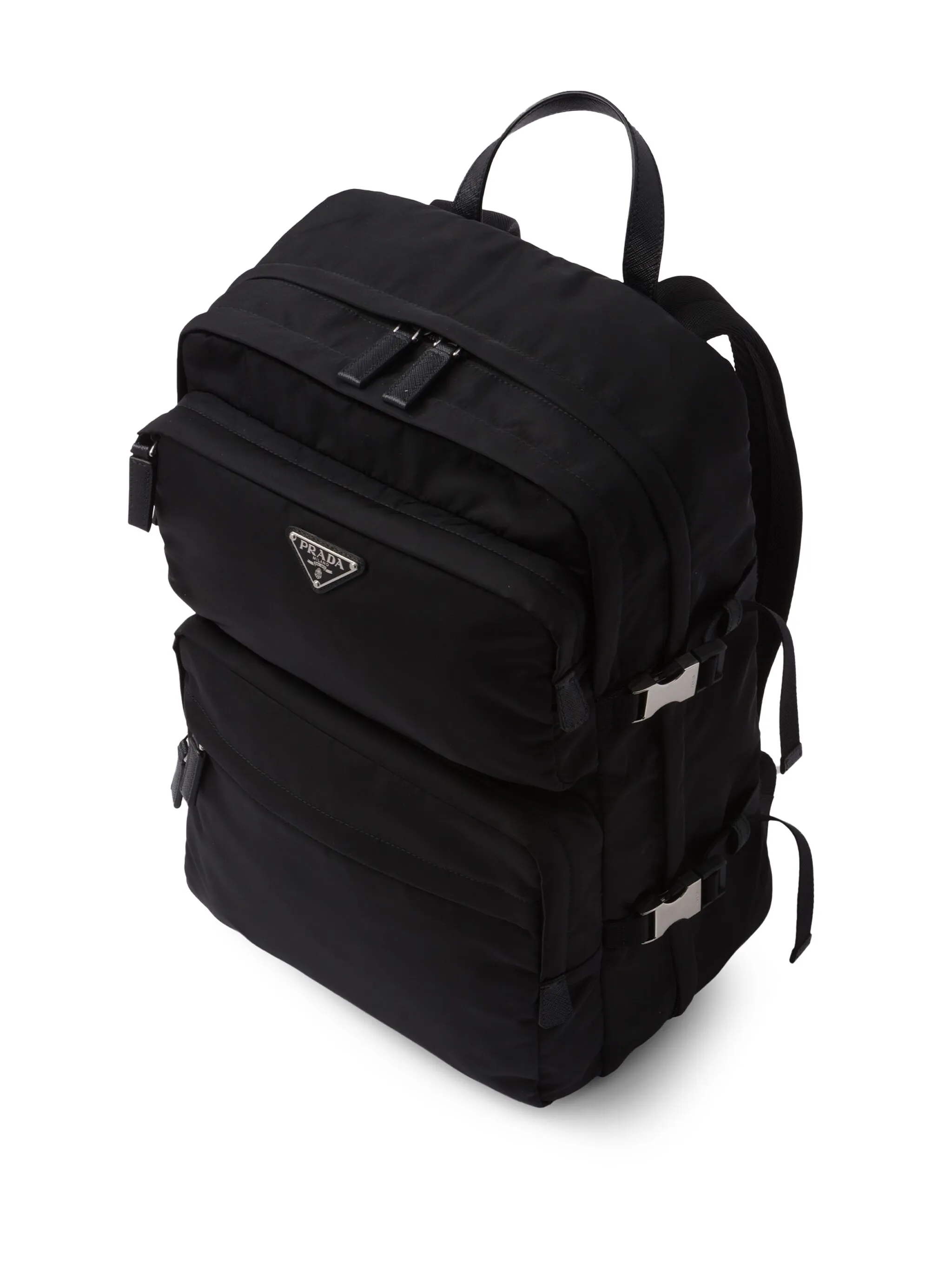 Re-Nylon and saffiano leather backpack