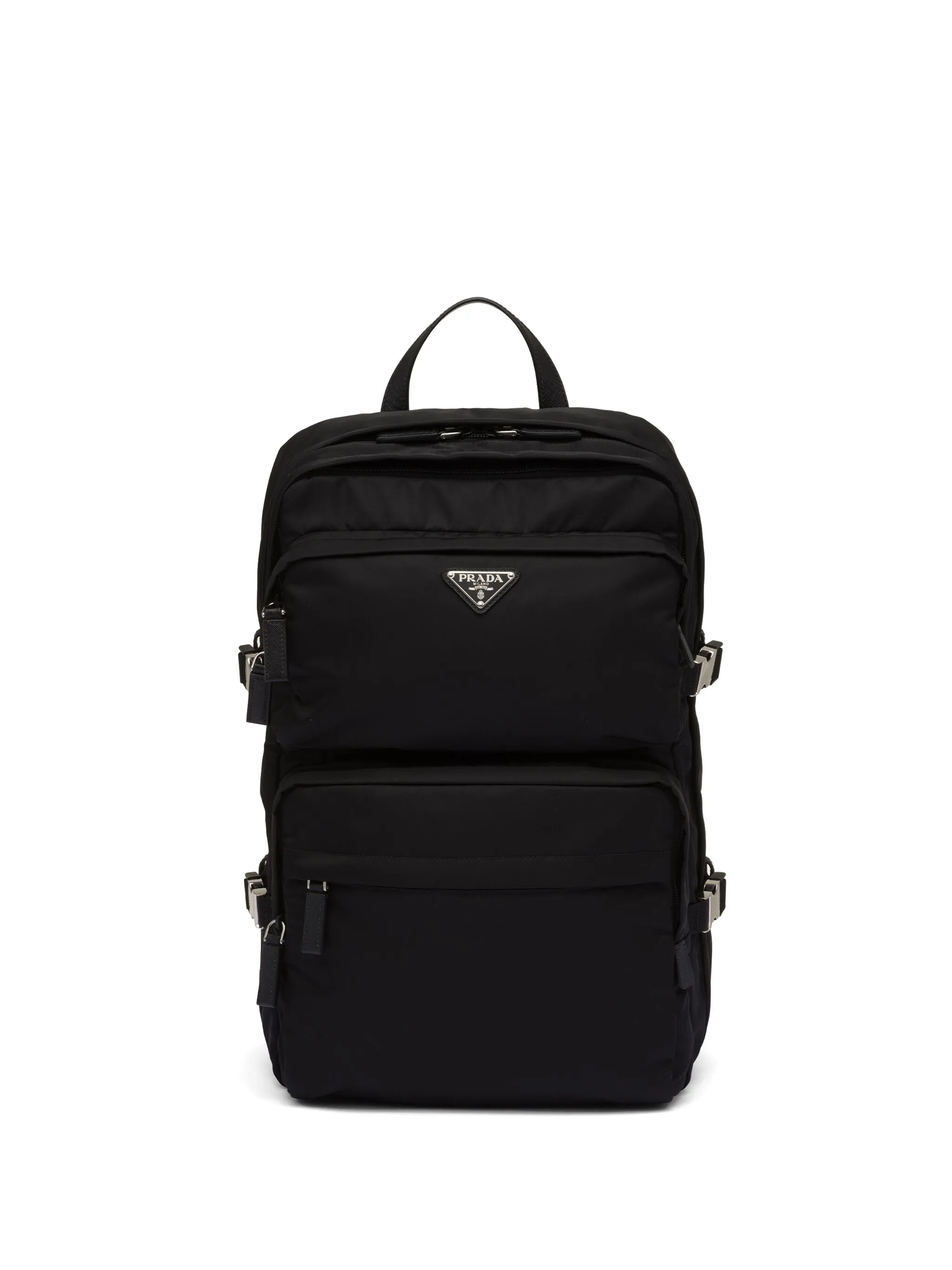 Re-Nylon and saffiano leather backpack