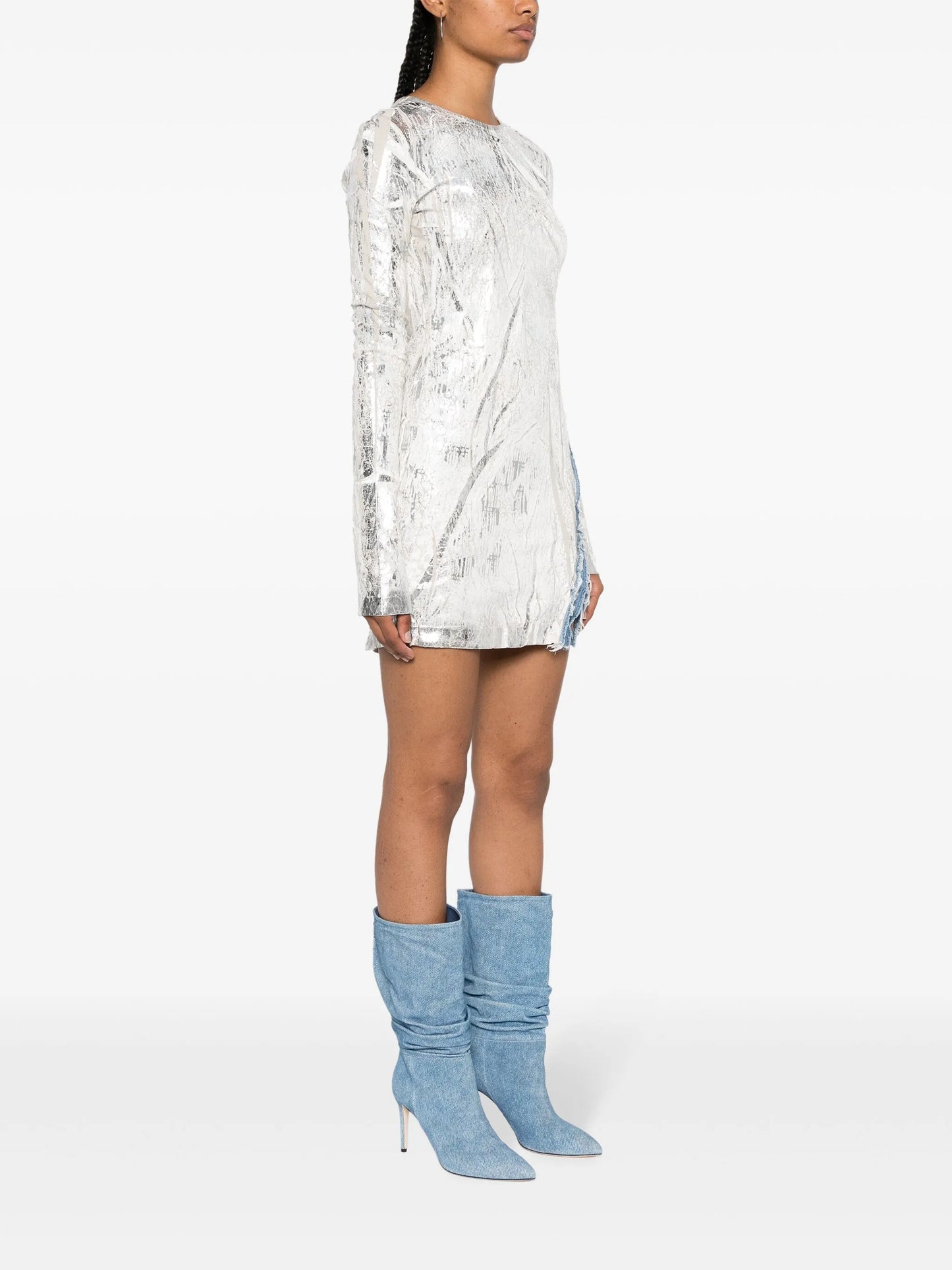 D-Hopply marble-washed minidress
