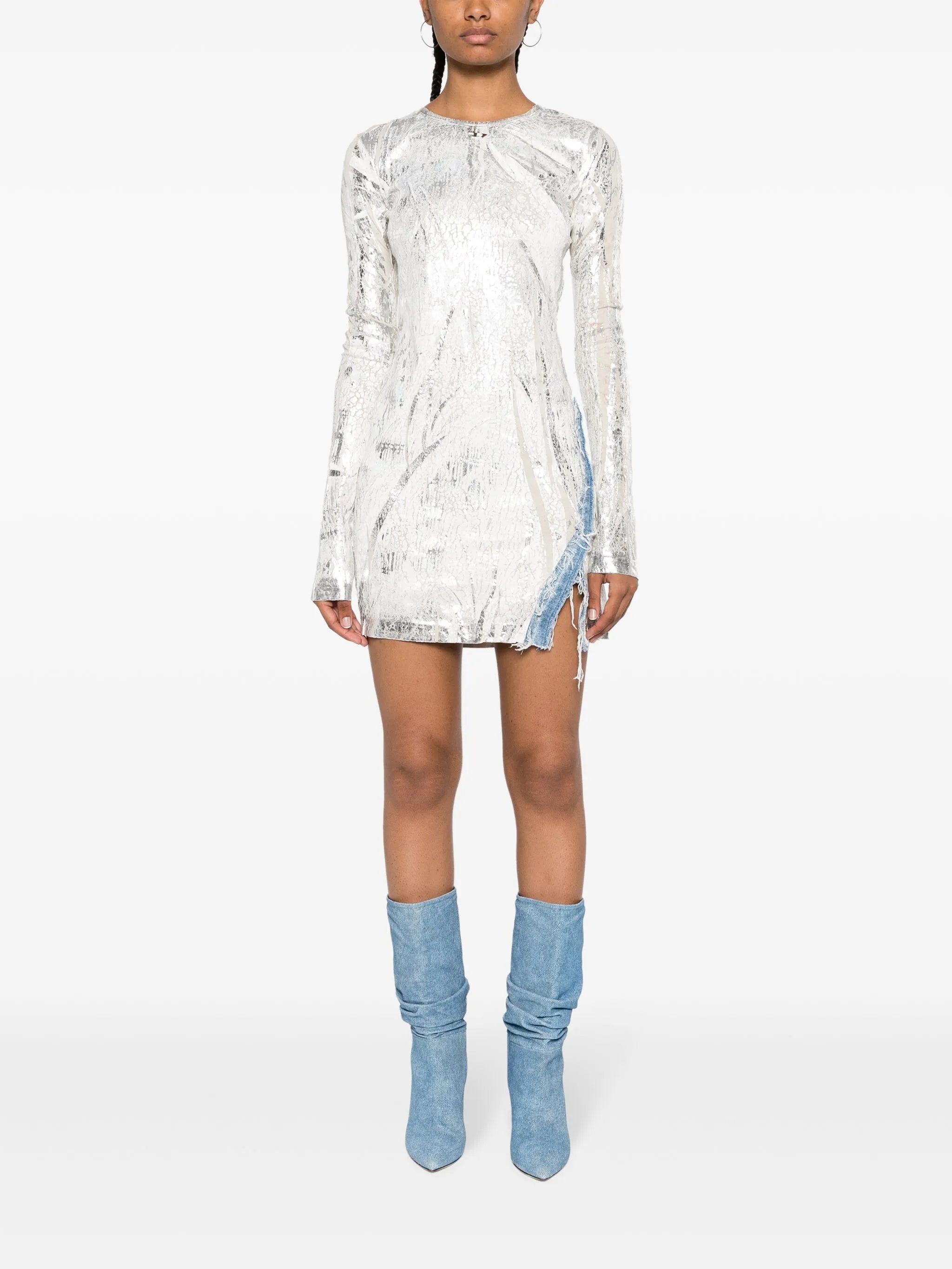 D-Hopply marble-washed minidress