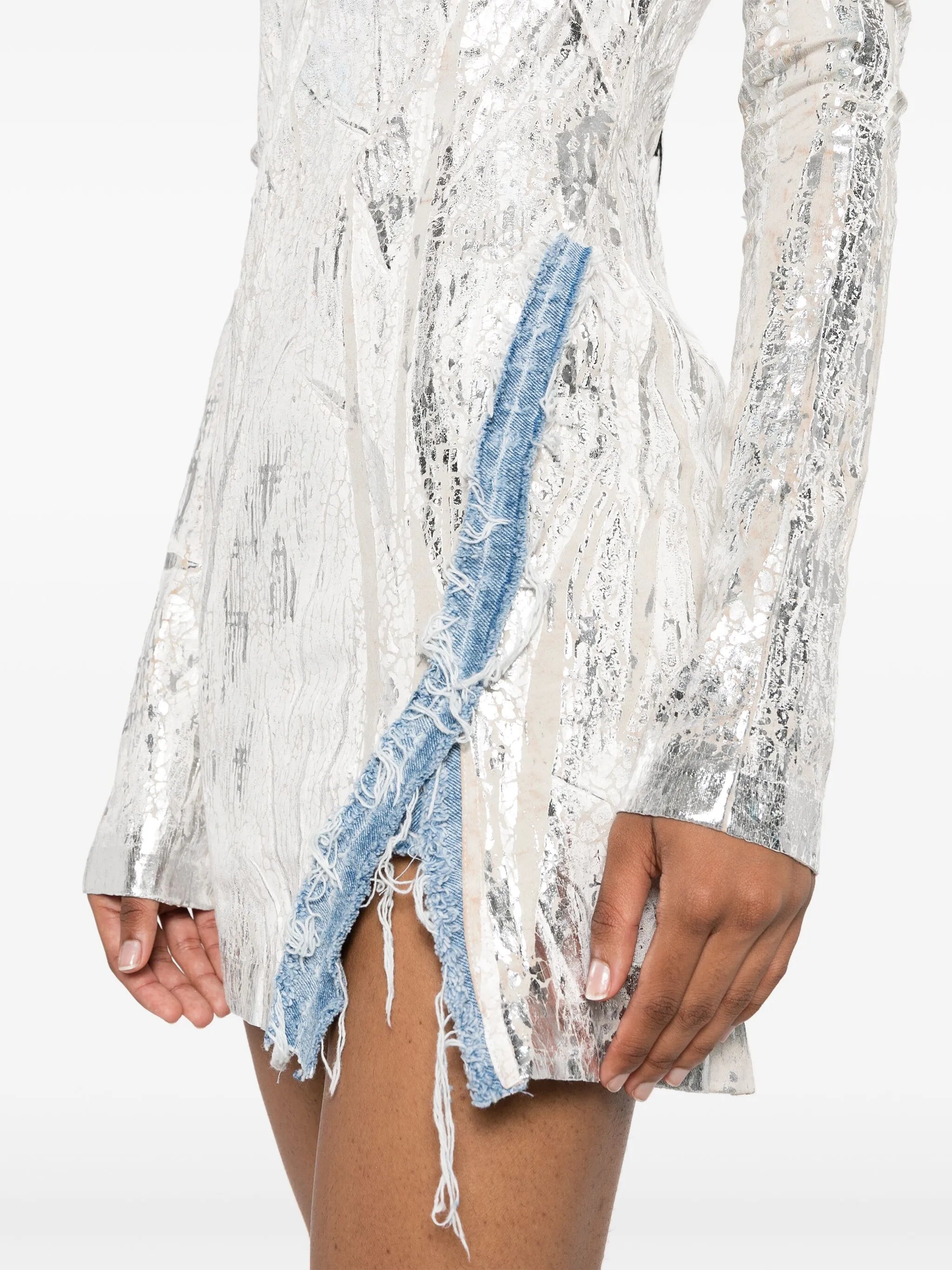D-Hopply marble-washed minidress