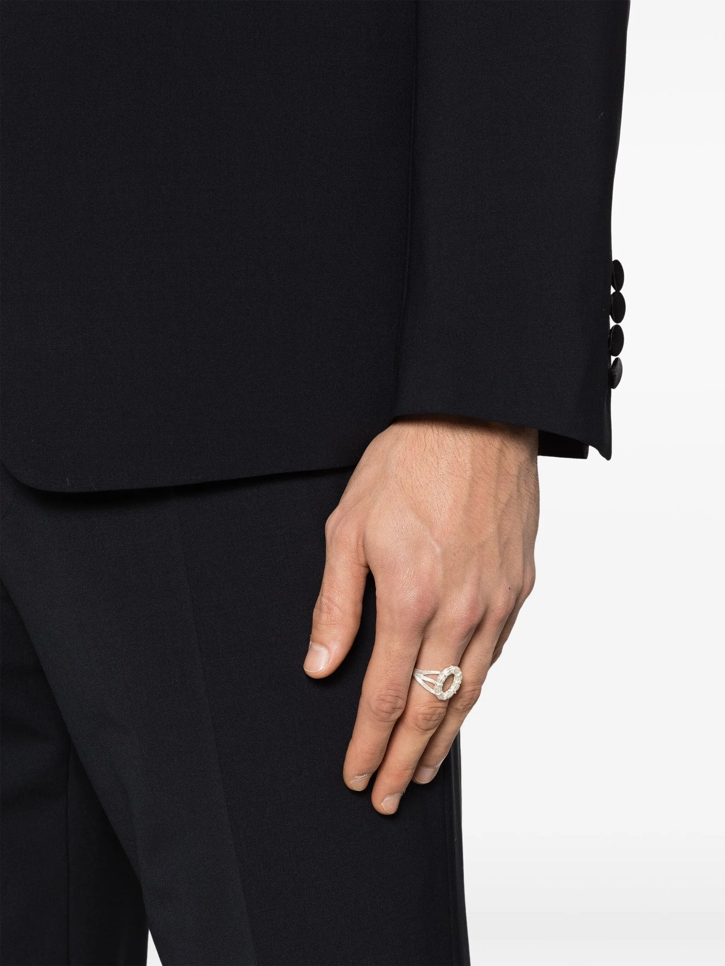 mini British Willow sterling silver ring