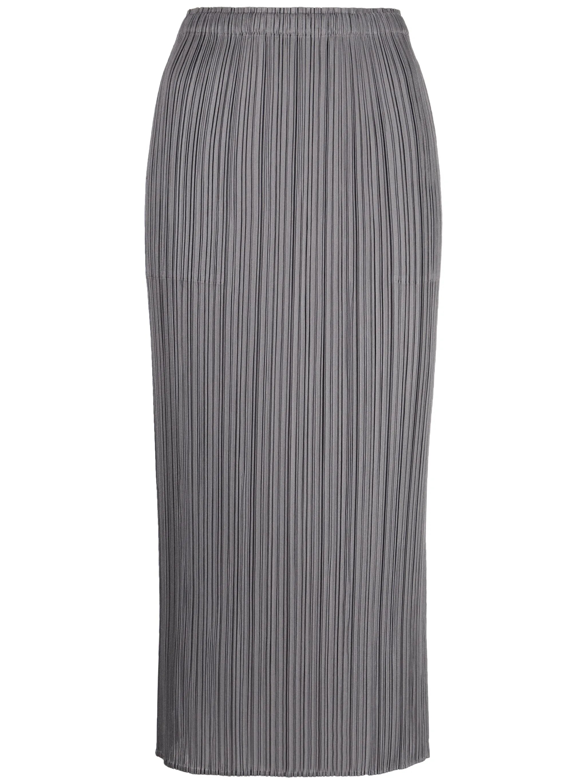 plissé high-waist midi skirt