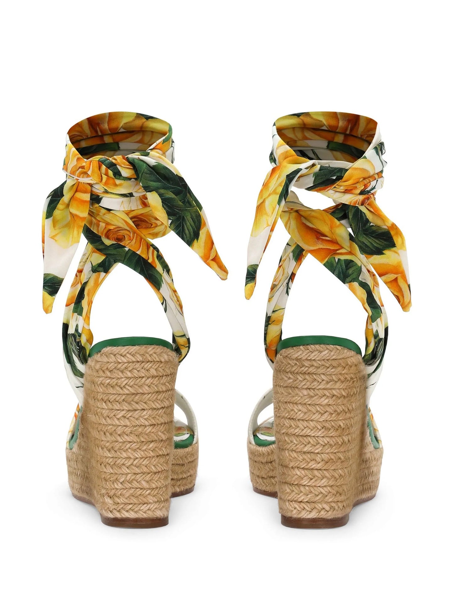 floral-print heeled espadrilles