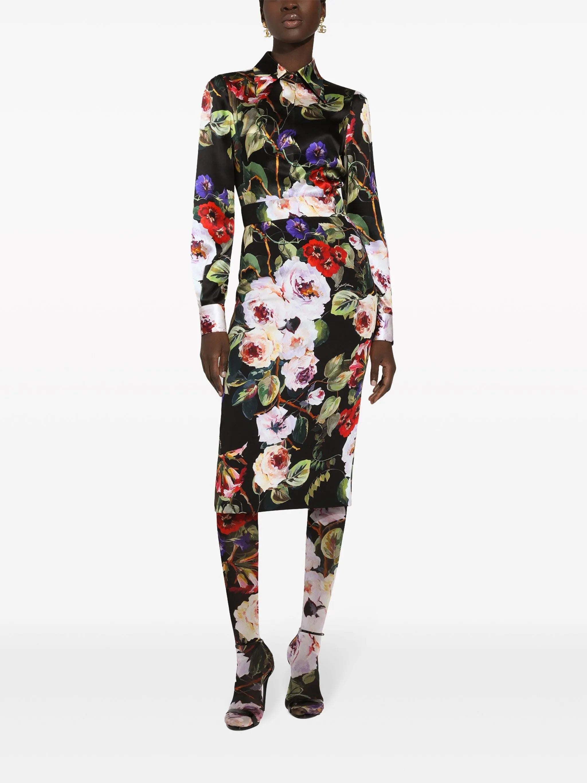 floral-print long-sleeve shirt