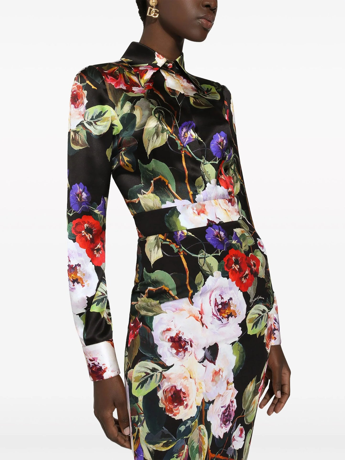 floral-print long-sleeve shirt