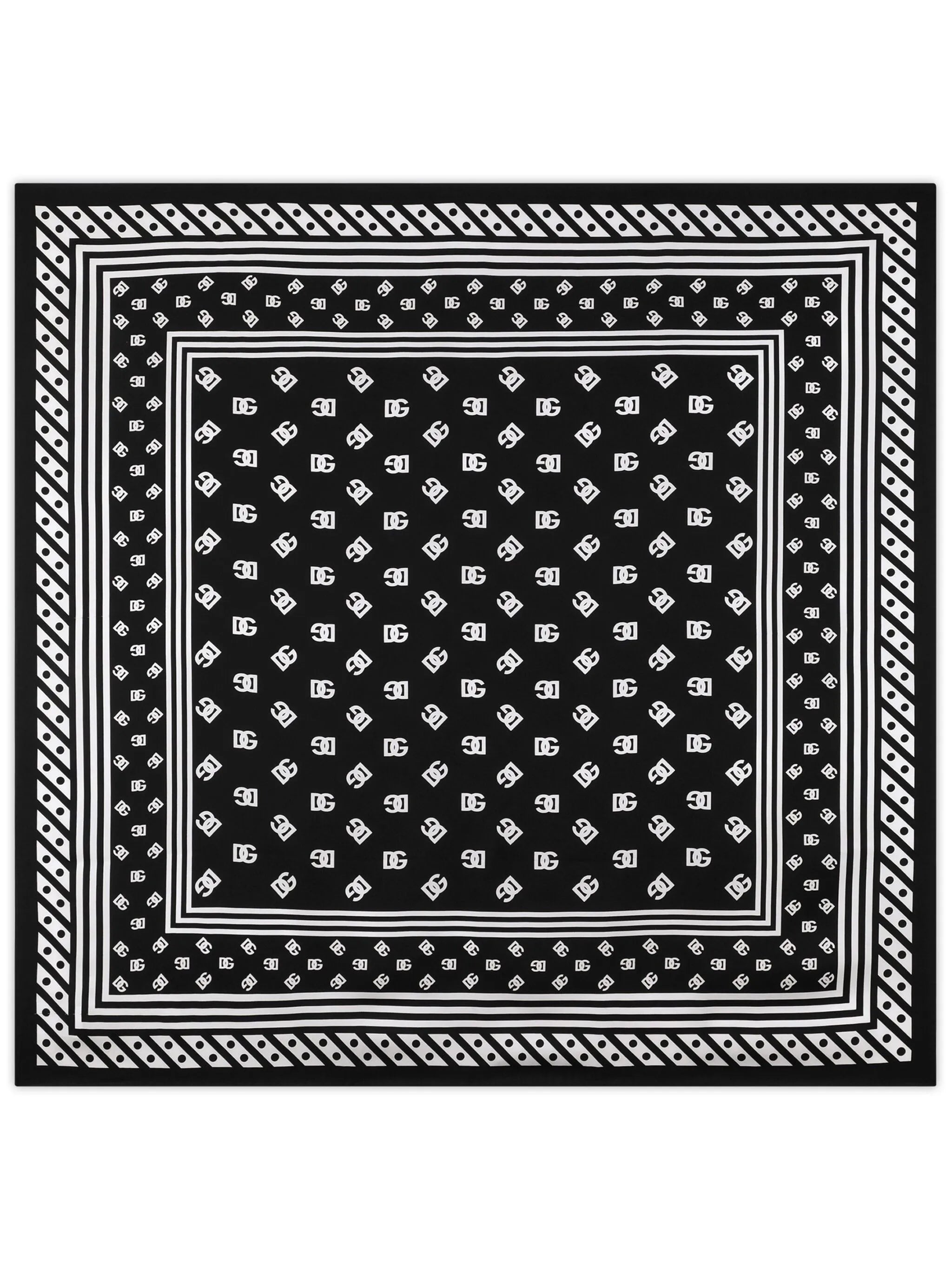DG logo-print silk scarf