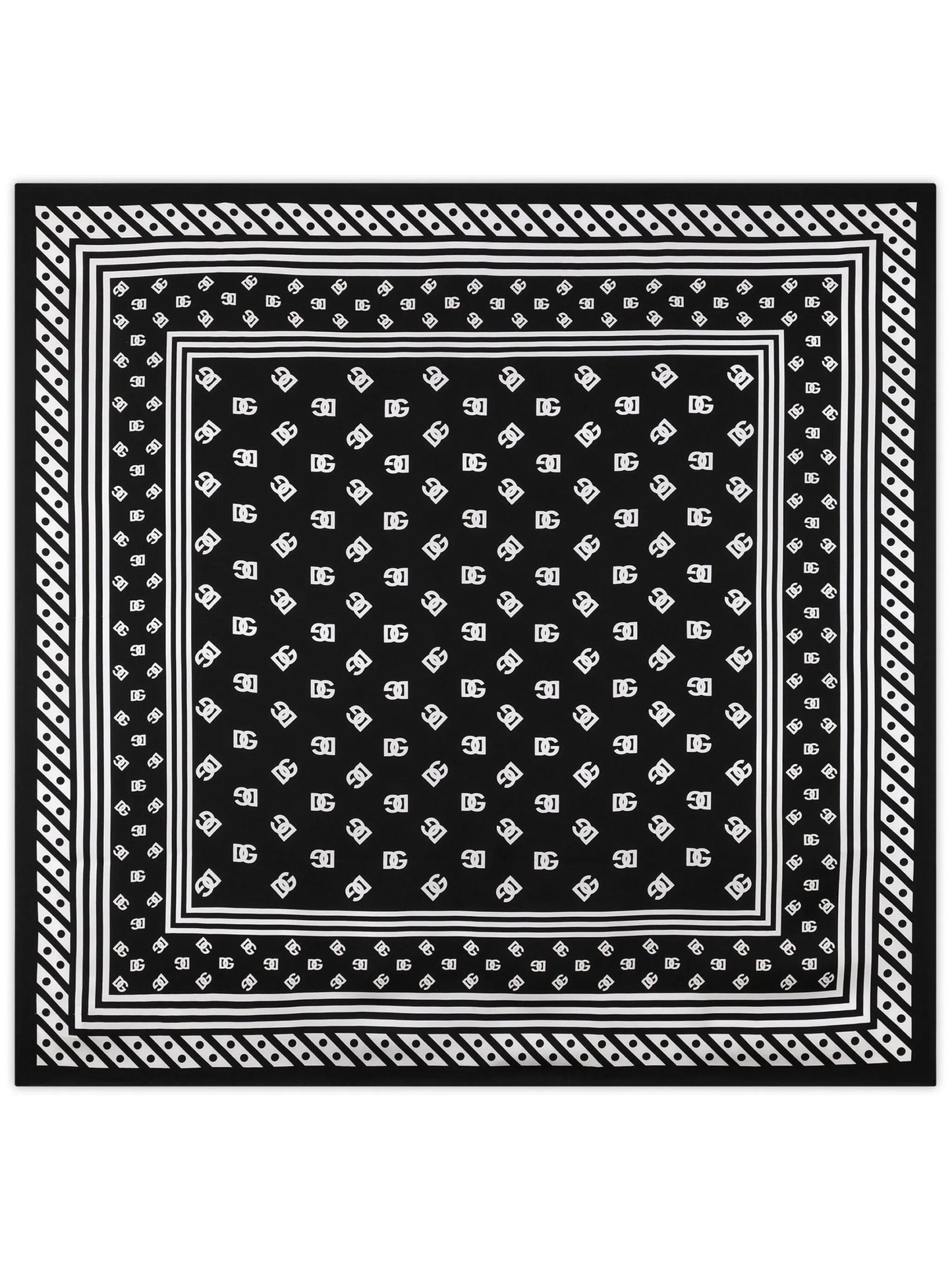 DG logo-print silk scarf