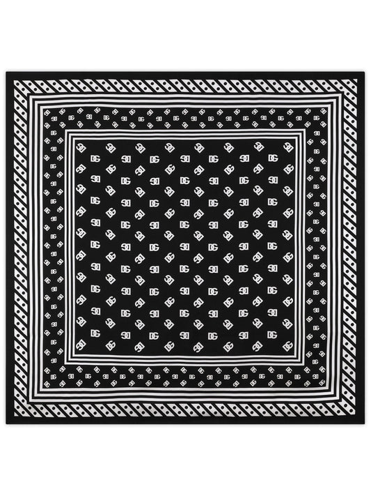 DG logo-print silk scarf