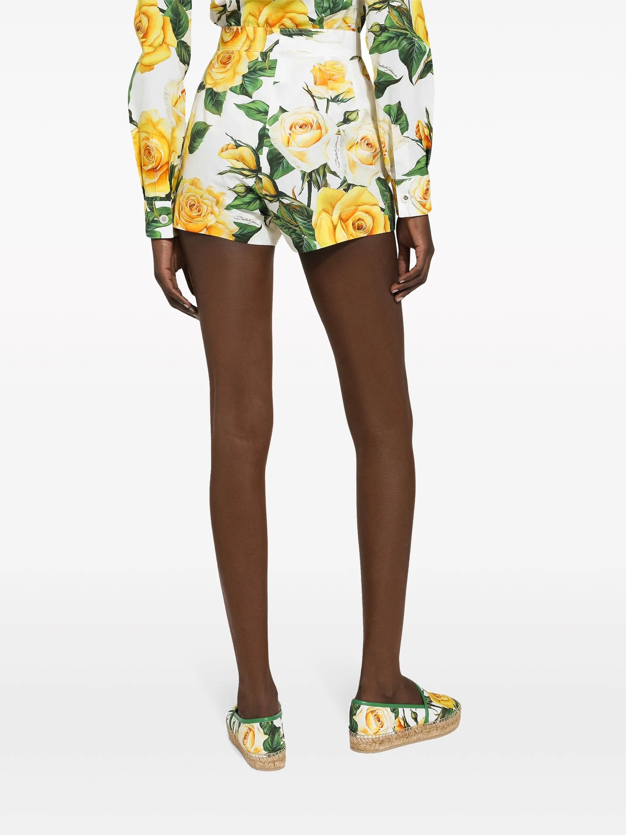 Yellow Rose cotton shorts