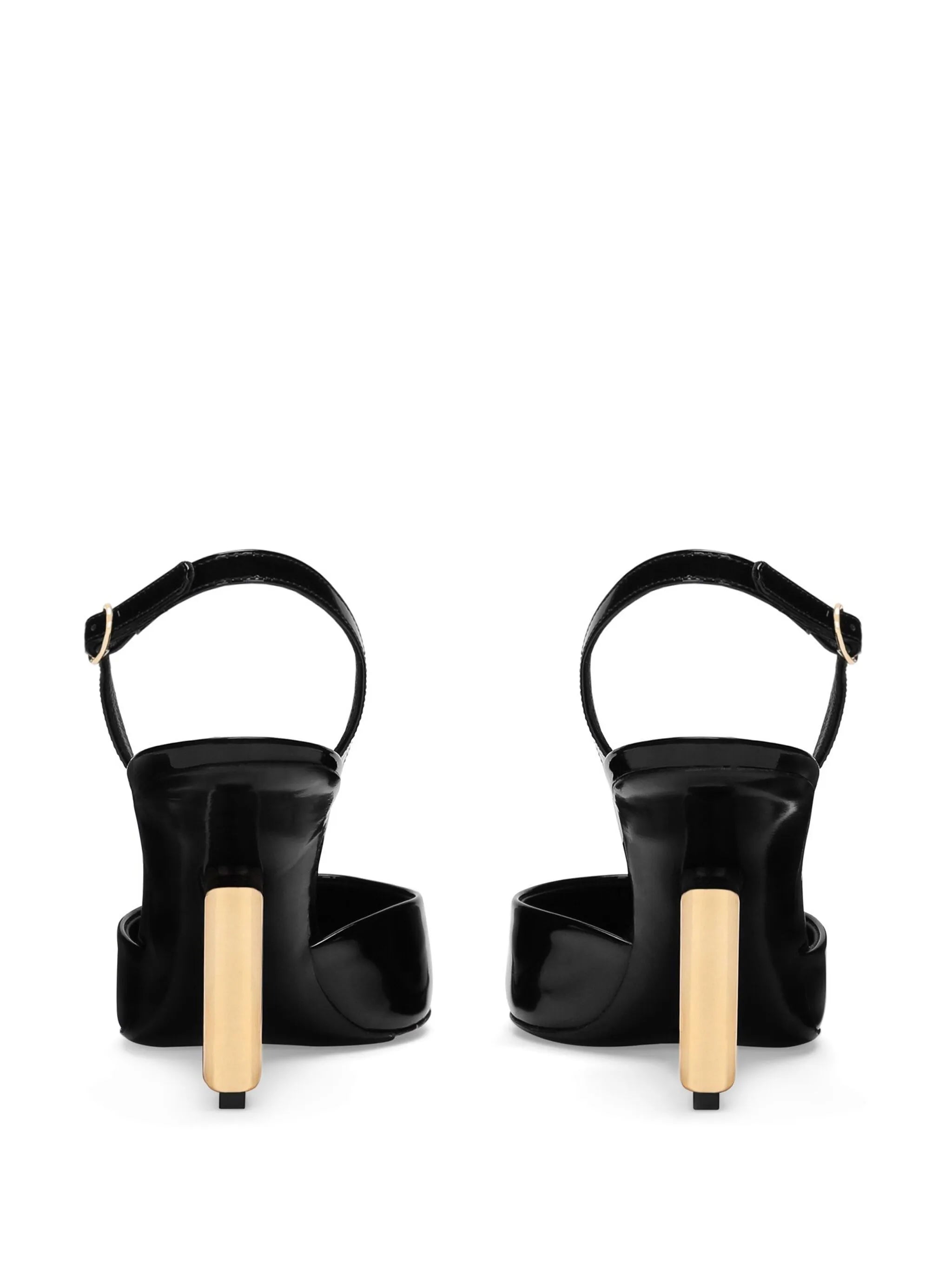 DG-heel leather slingback pumps