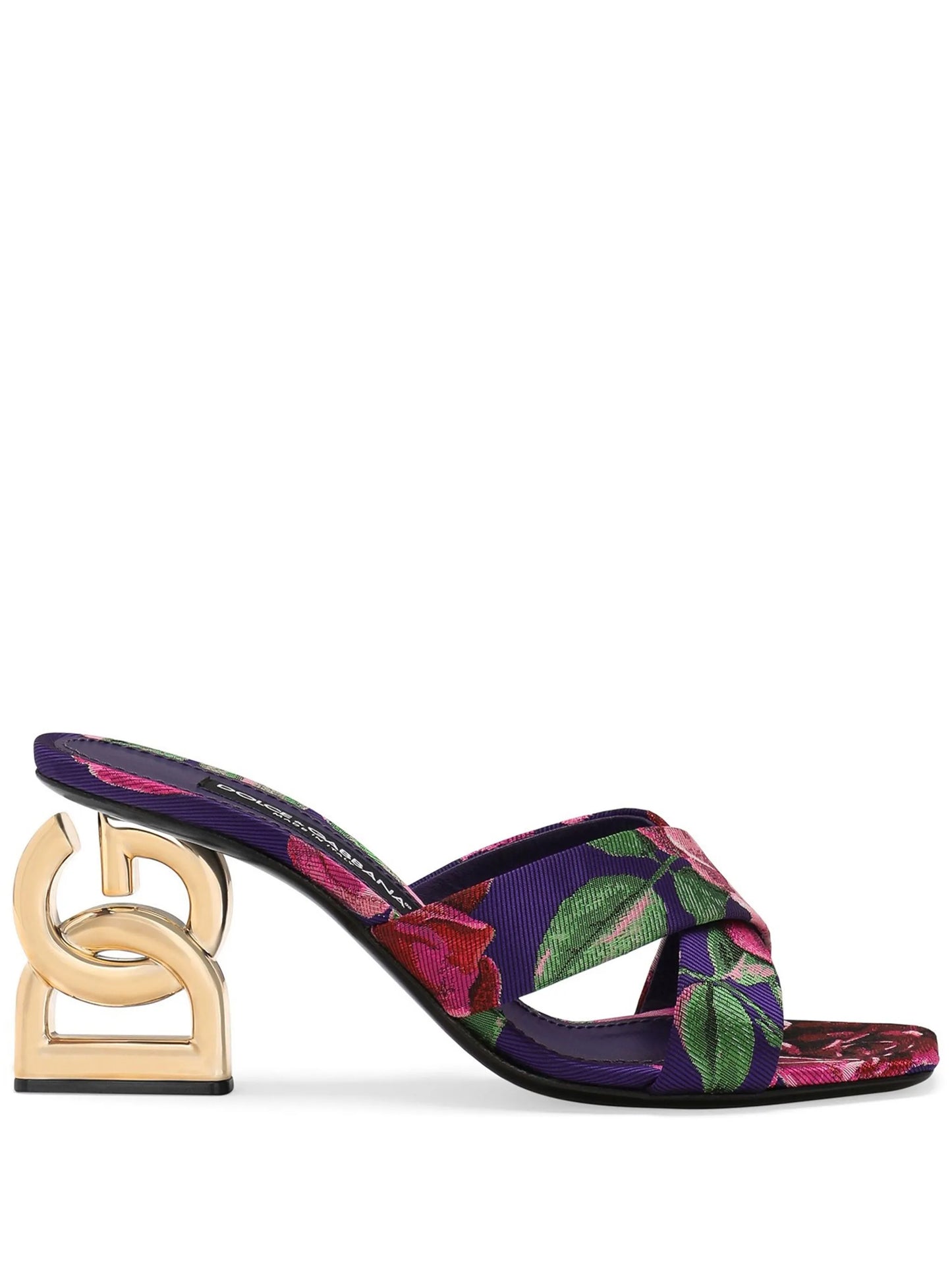 floral-jacquard heeled sandals