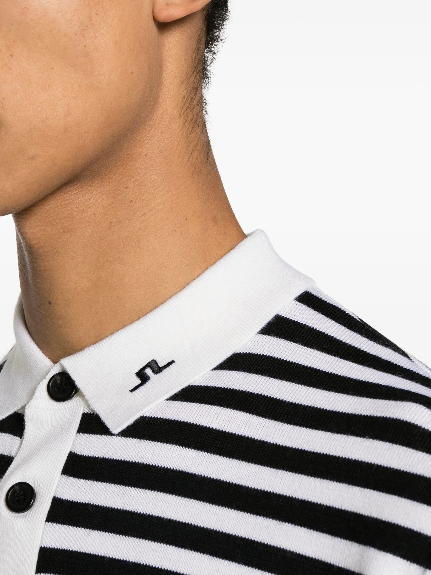 Darrel striped knitted polo shirt