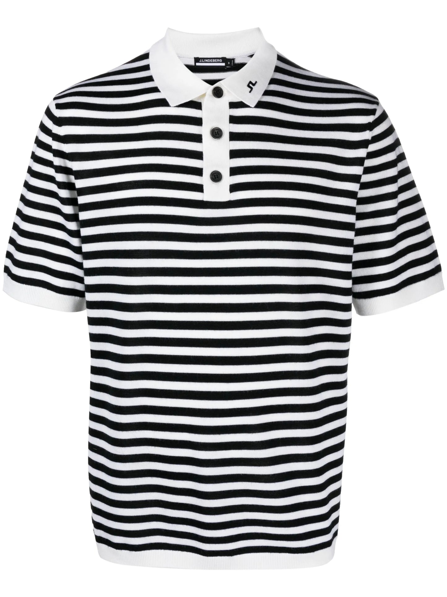 Darrel striped knitted polo shirt